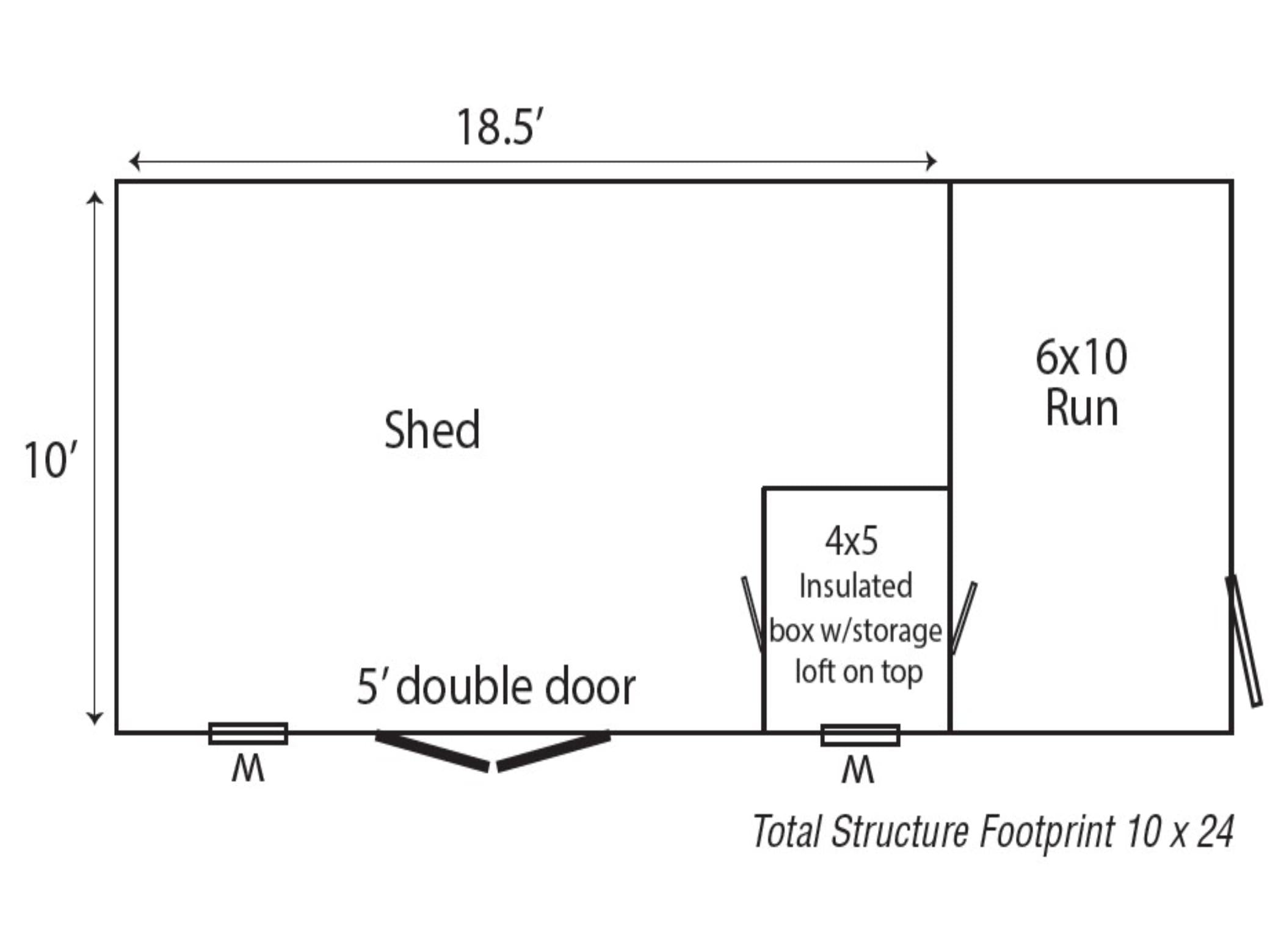 Executive Estate Insulated Dog House and Kennel With Storage Room 10' x 24'