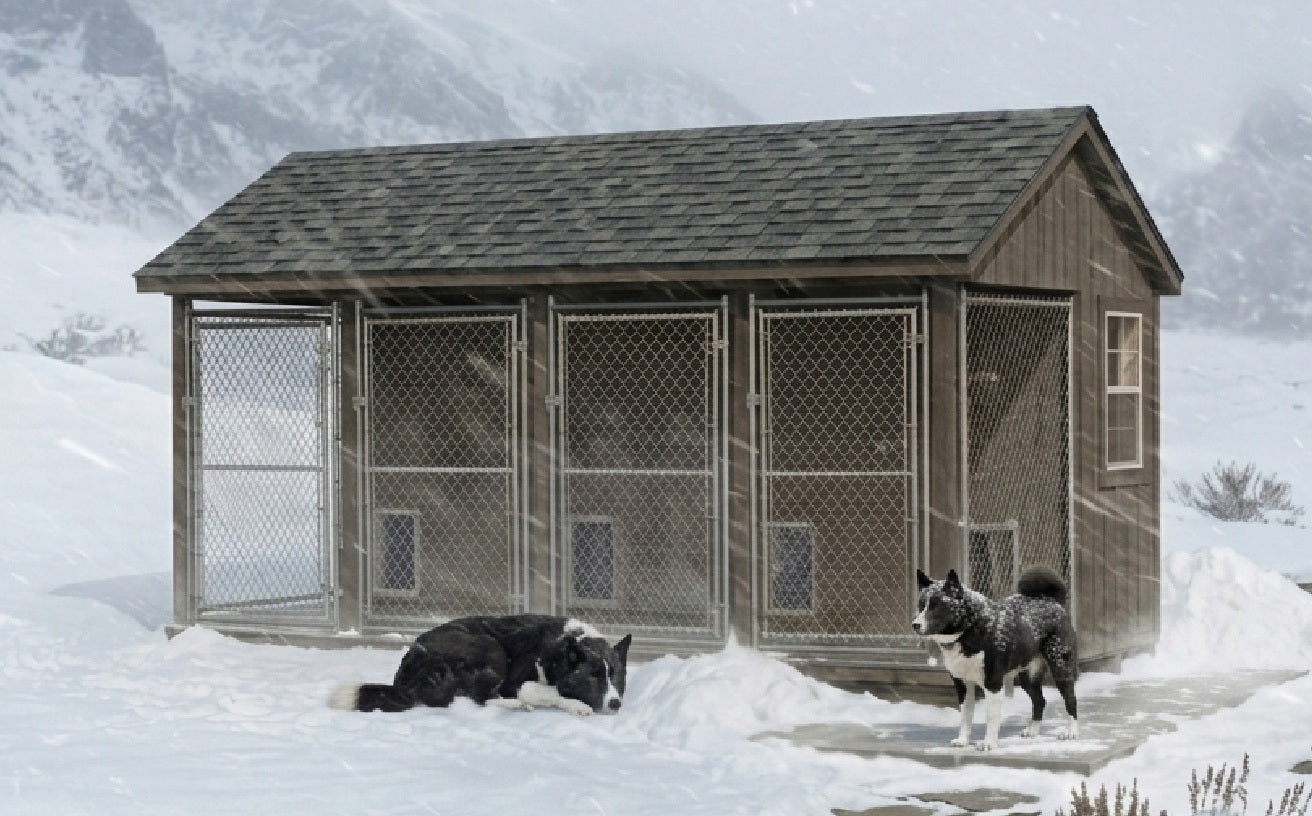 4 Run Premium Residential Grade Outdoor Kennel - 10' x 16'