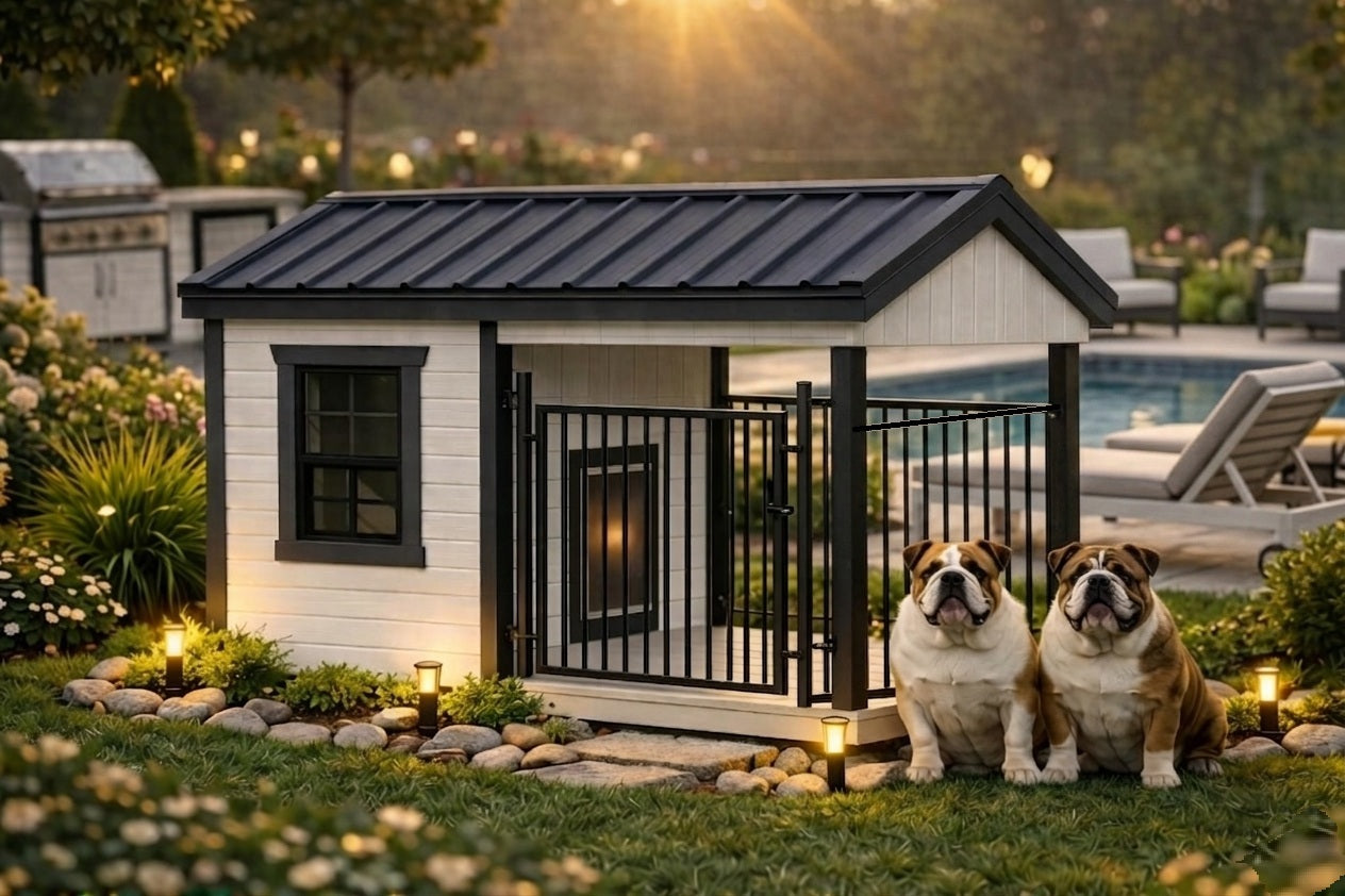 Executive Luxury Insulated Customized Dog Kennel - 4' × 8'