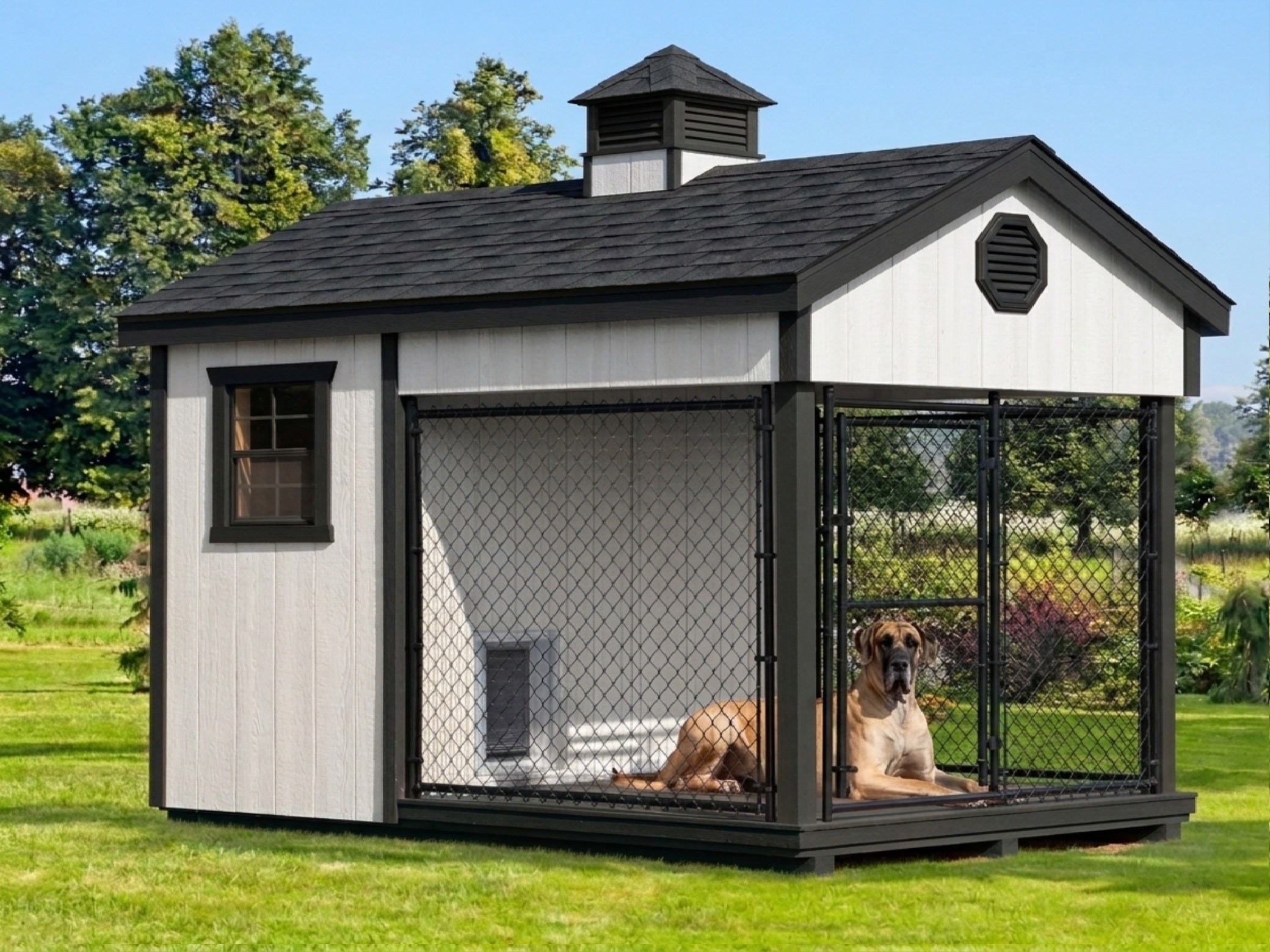 Luxury Insulated Outdoor Dog Kennel — Executive Estate 8' x 10'