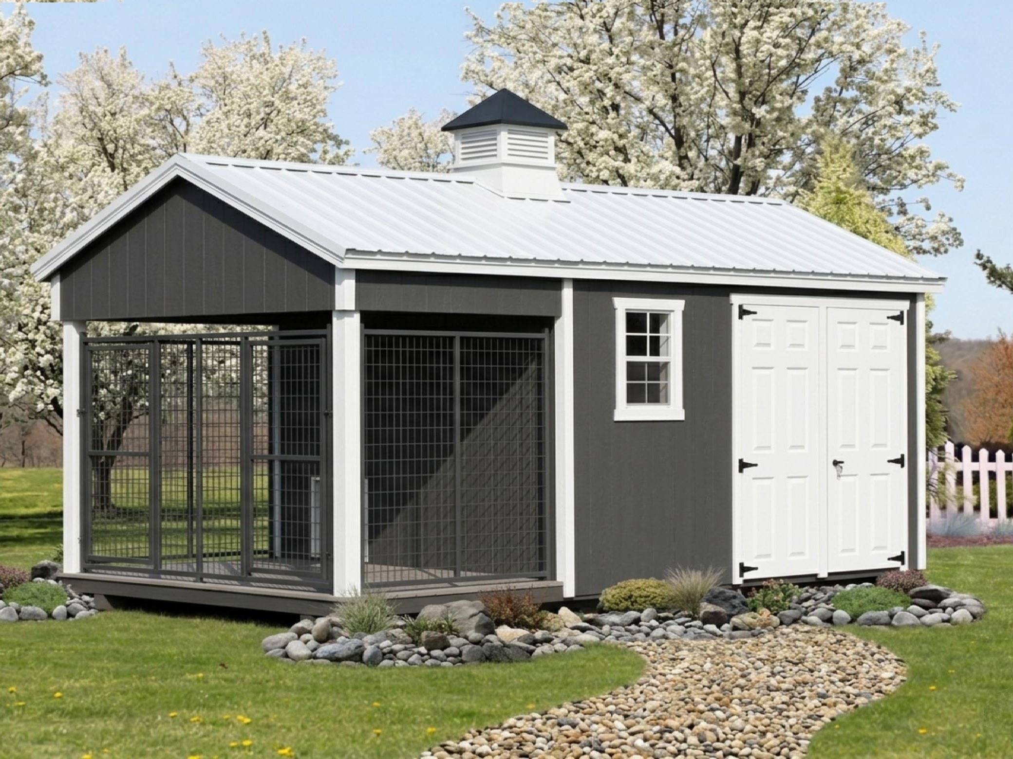 Luxury Insulated Outdoor Dog Kennel — Executive Estate 8' x 12'