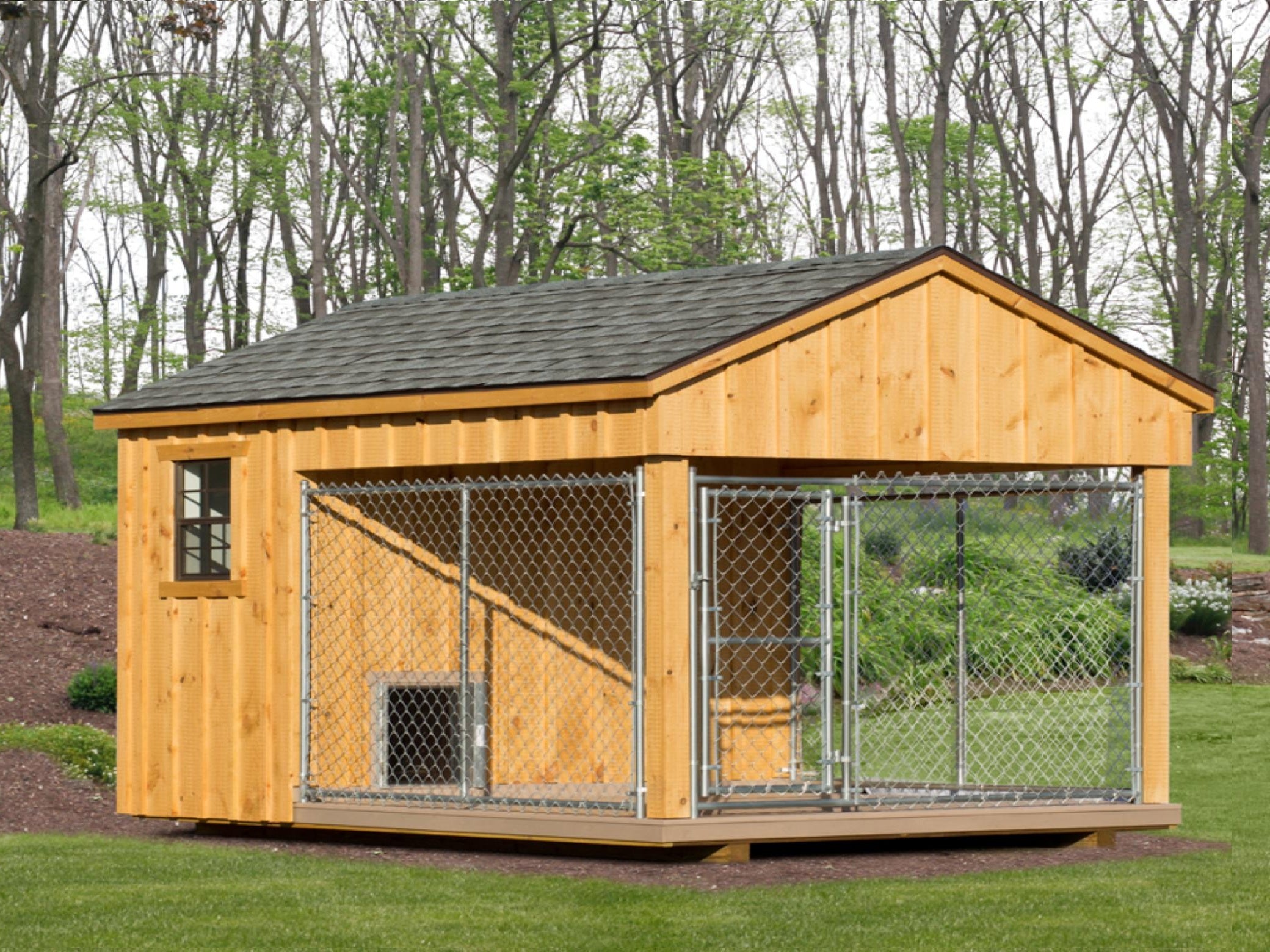 Luxury Insulated Outdoor Dog Kennel — Executive Estate 8' x 12'