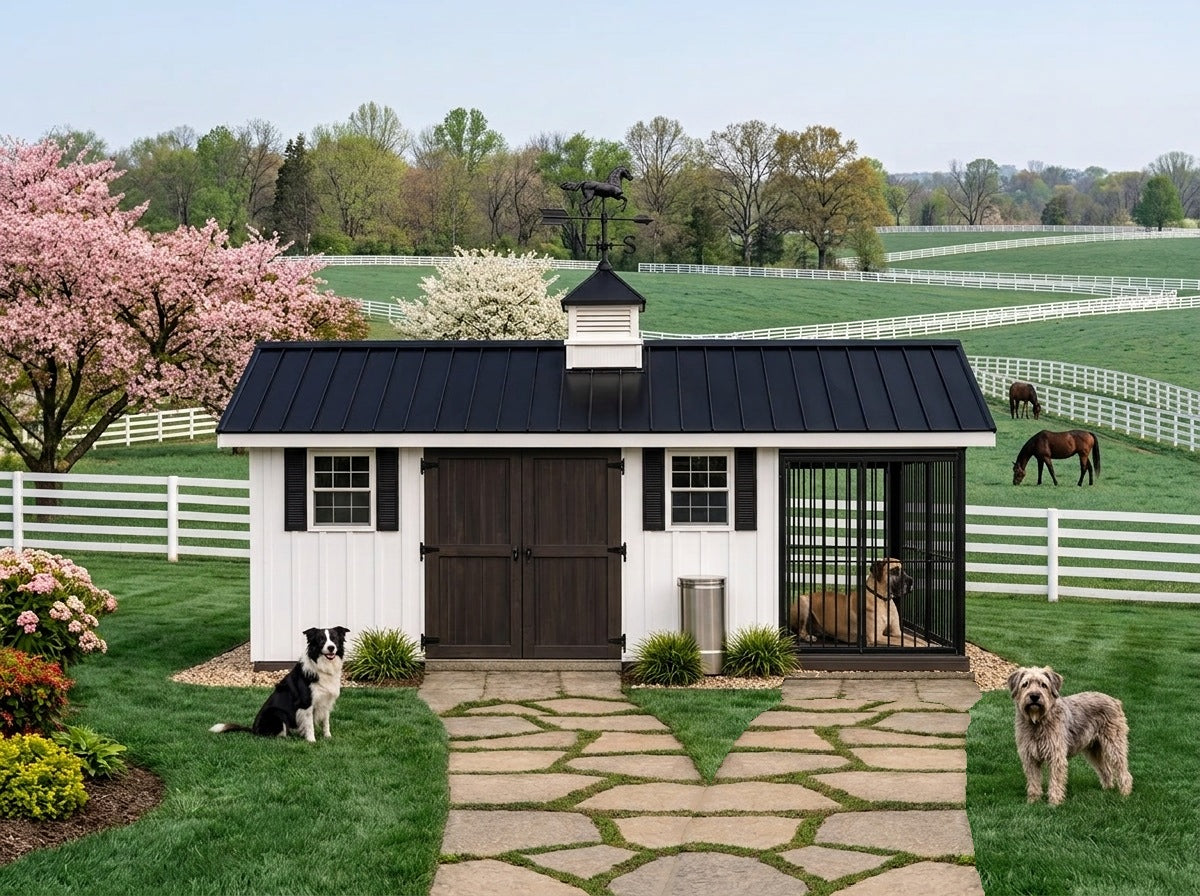 Executive Luxury Insulated Dog House and Kennel With Storage Room 8' x 20'