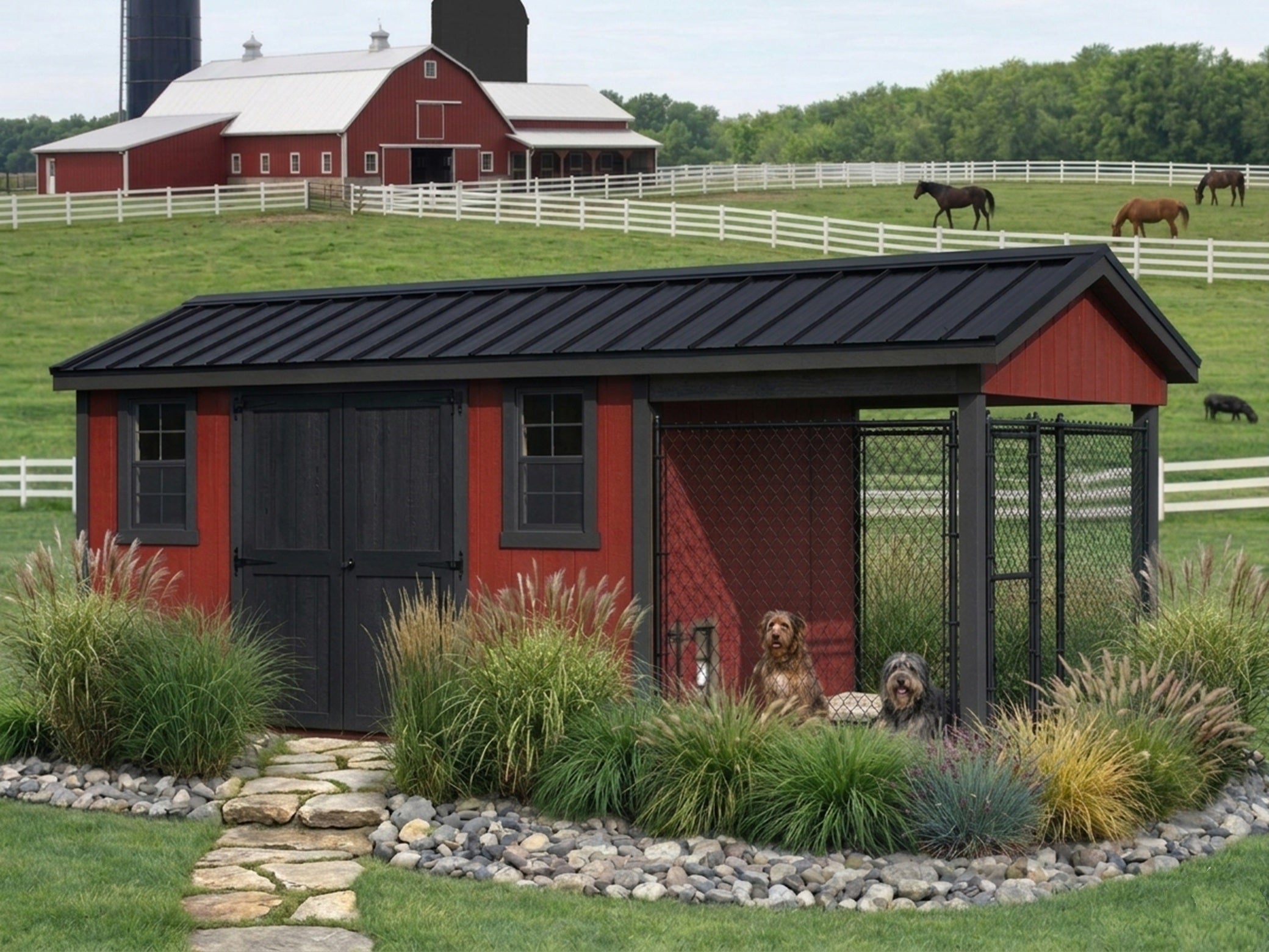 The Executive Luxury Insulated Customized Dog Kennel is a premium insulated outdoor dog house designed for pet parents who want the highest level of comfort, safety, and climate control. With all upgrades it is built as a fully powered, climate‑controlled dog house with heating, cooling, ventilation, and automatic water systems, this modern architectural kennel delivers year‑round protection and luxury living for your dog.