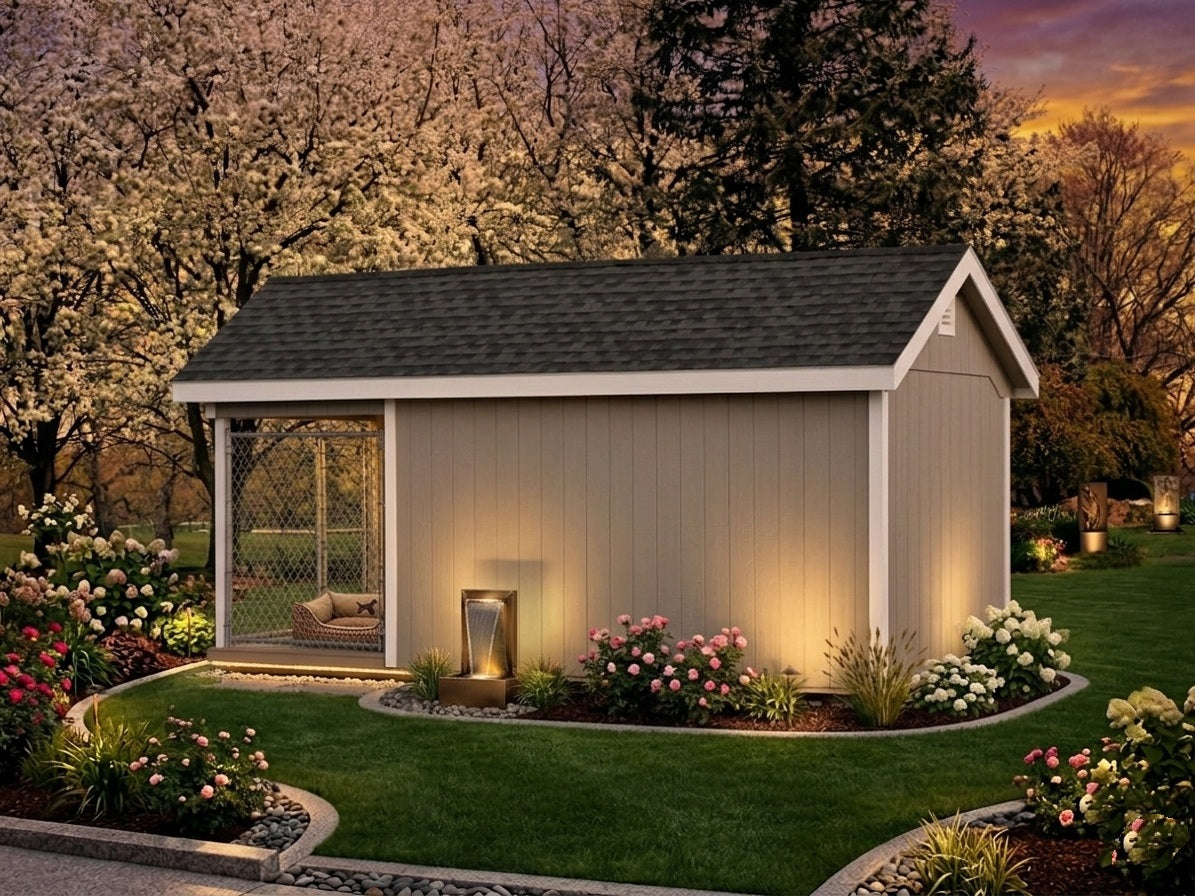 Executive Luxury Insulated Dog House and Kennel With Storage Room 8' x 20'