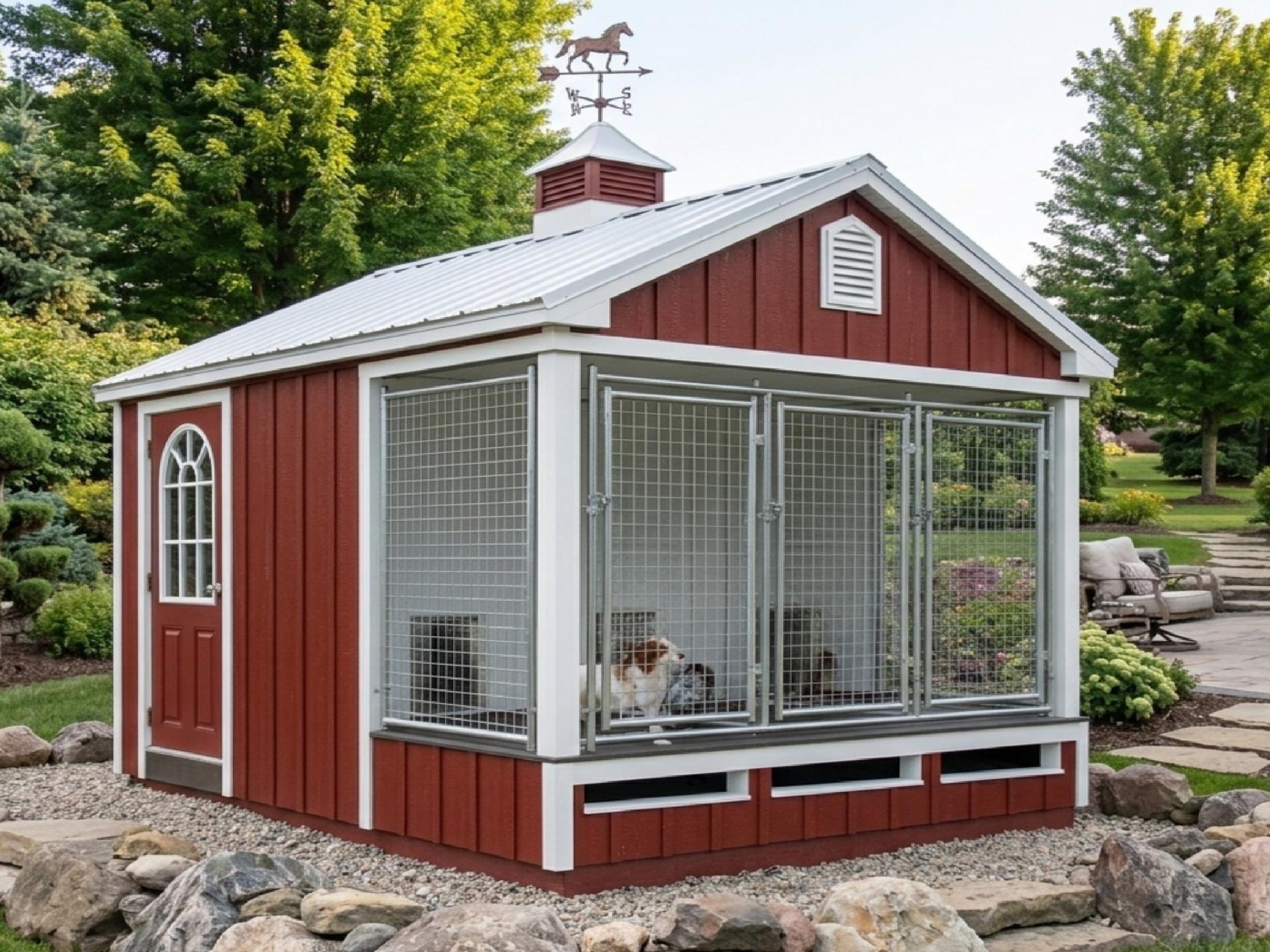 Luxury Insulated Outdoor Whelping Kennel for Professional Breeders— Executive Estate 9' x 12'