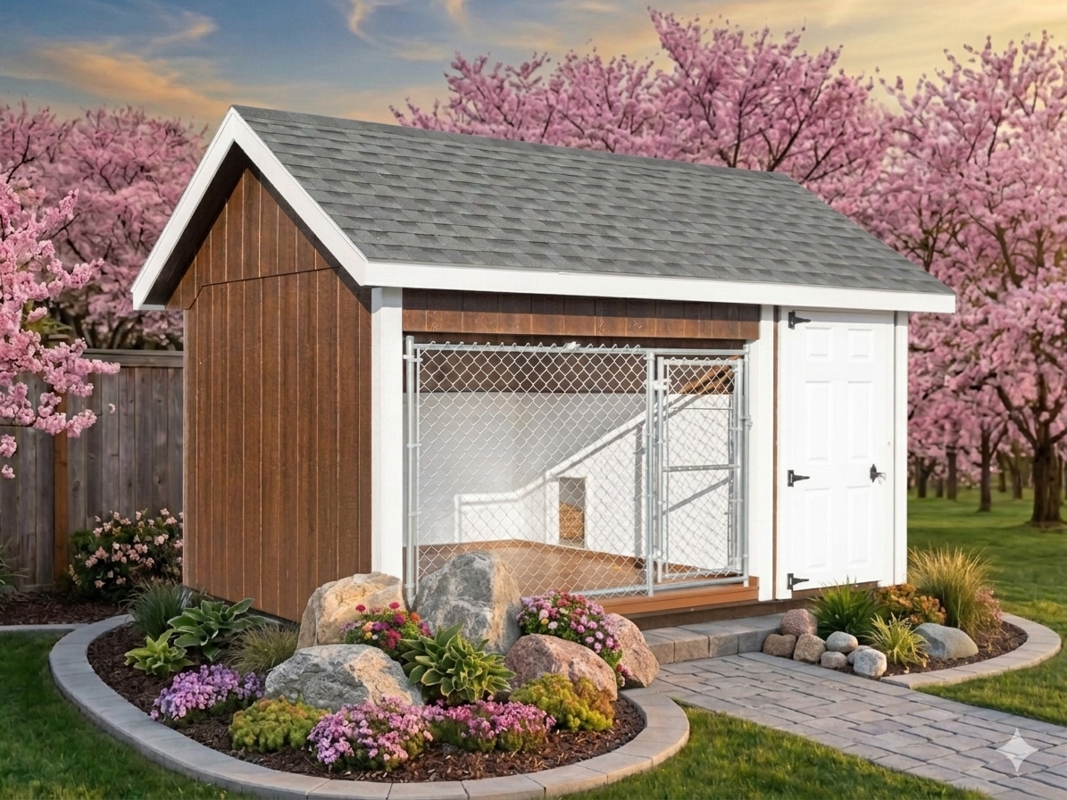 Luxury Insulated Outdoor Dog Kennel — Executive Estate 8' x 12'