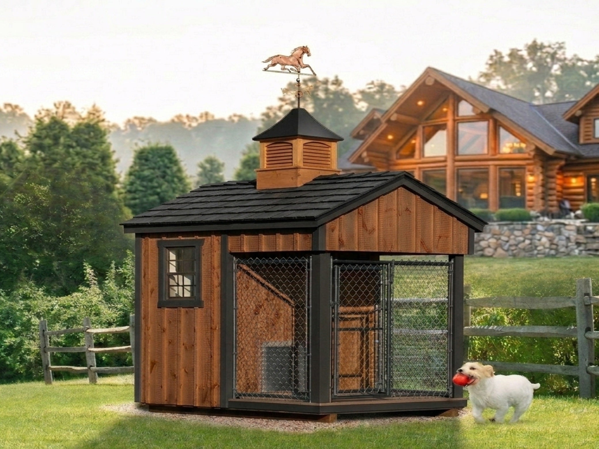 Luxury Insulated Outdoor Dog Kennel — Executive Estate 6' x 8'