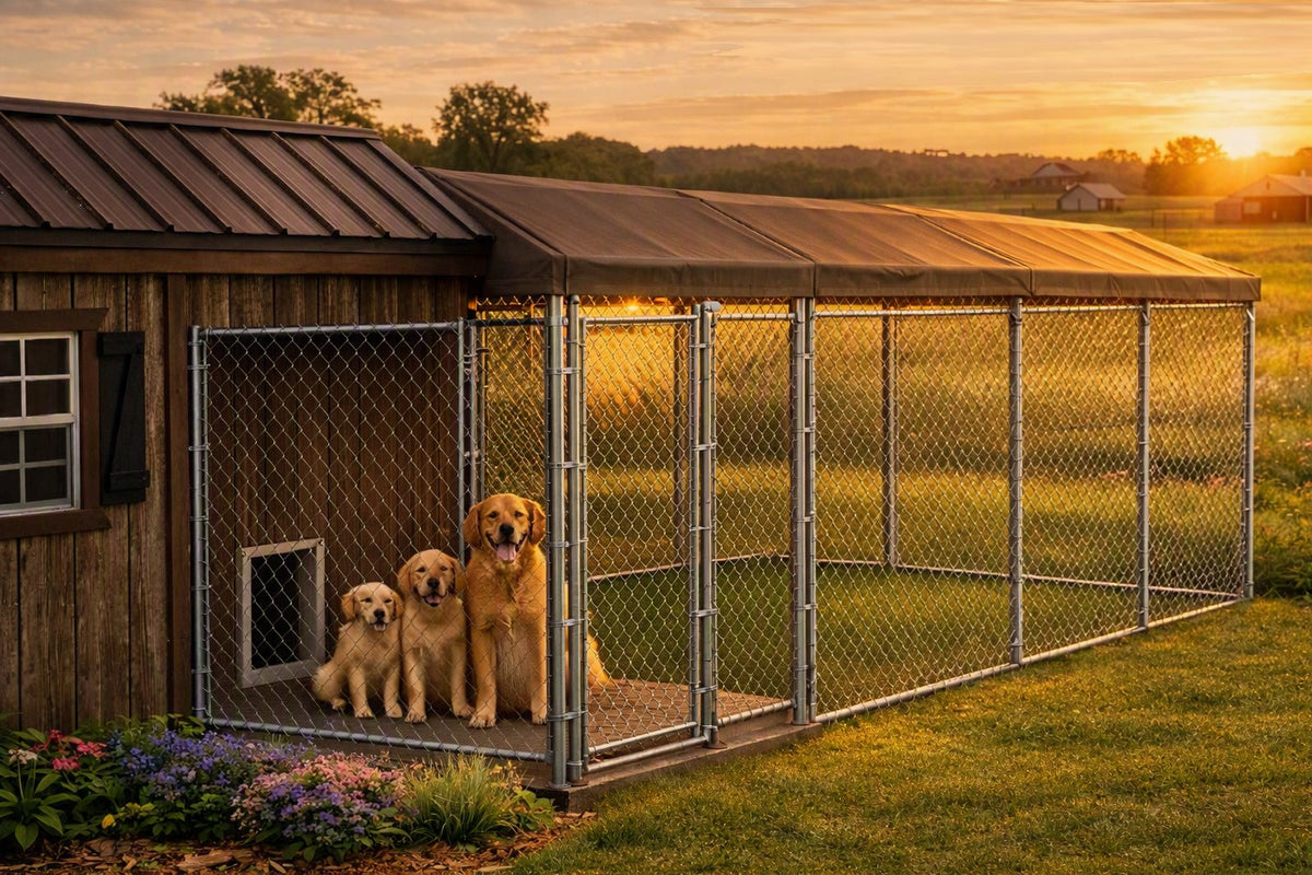 5-Foot High, 11-Gauge Chain Link Dog Kennel Run Kits