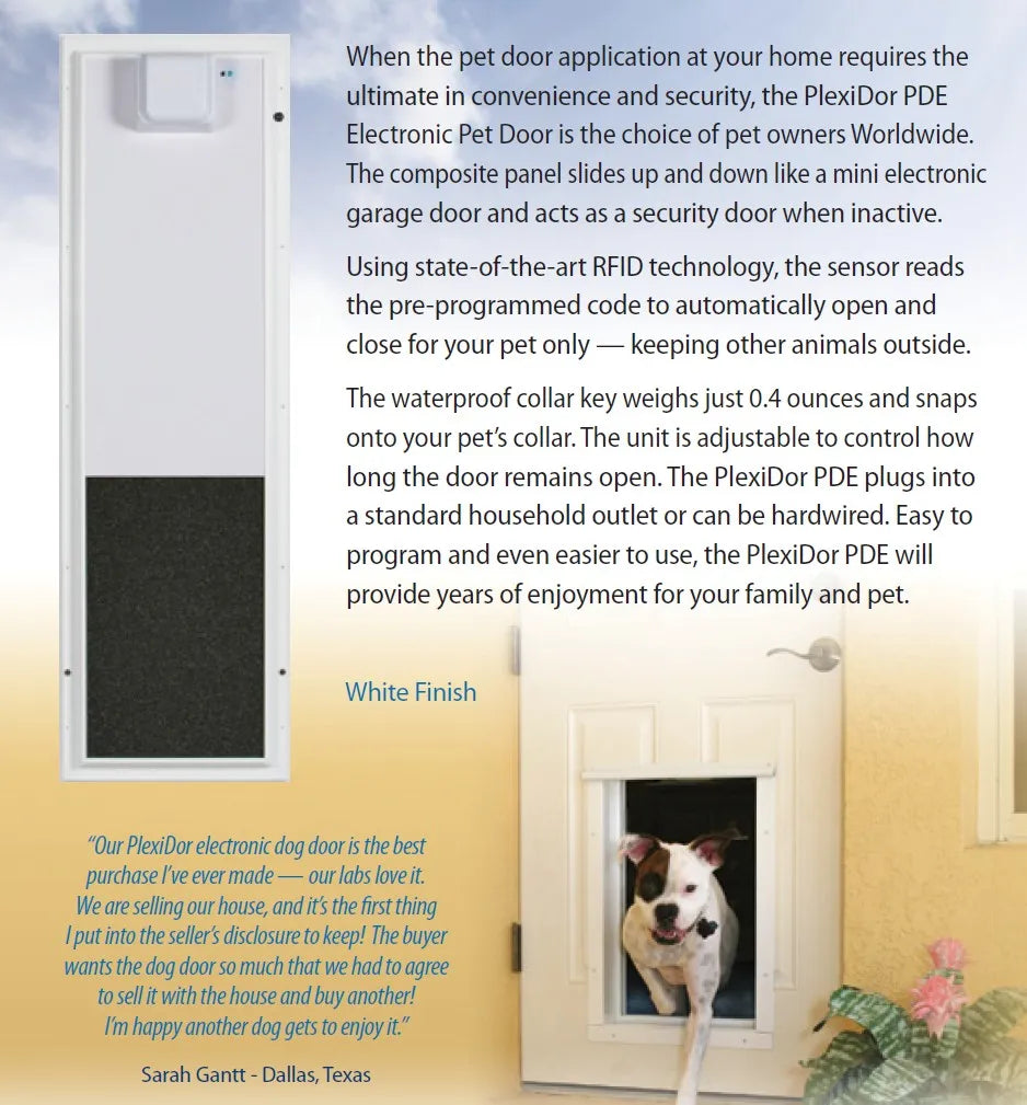 PlexiDor Electronic Dog Door – RFID Automatic Pet Door for Door or Wall