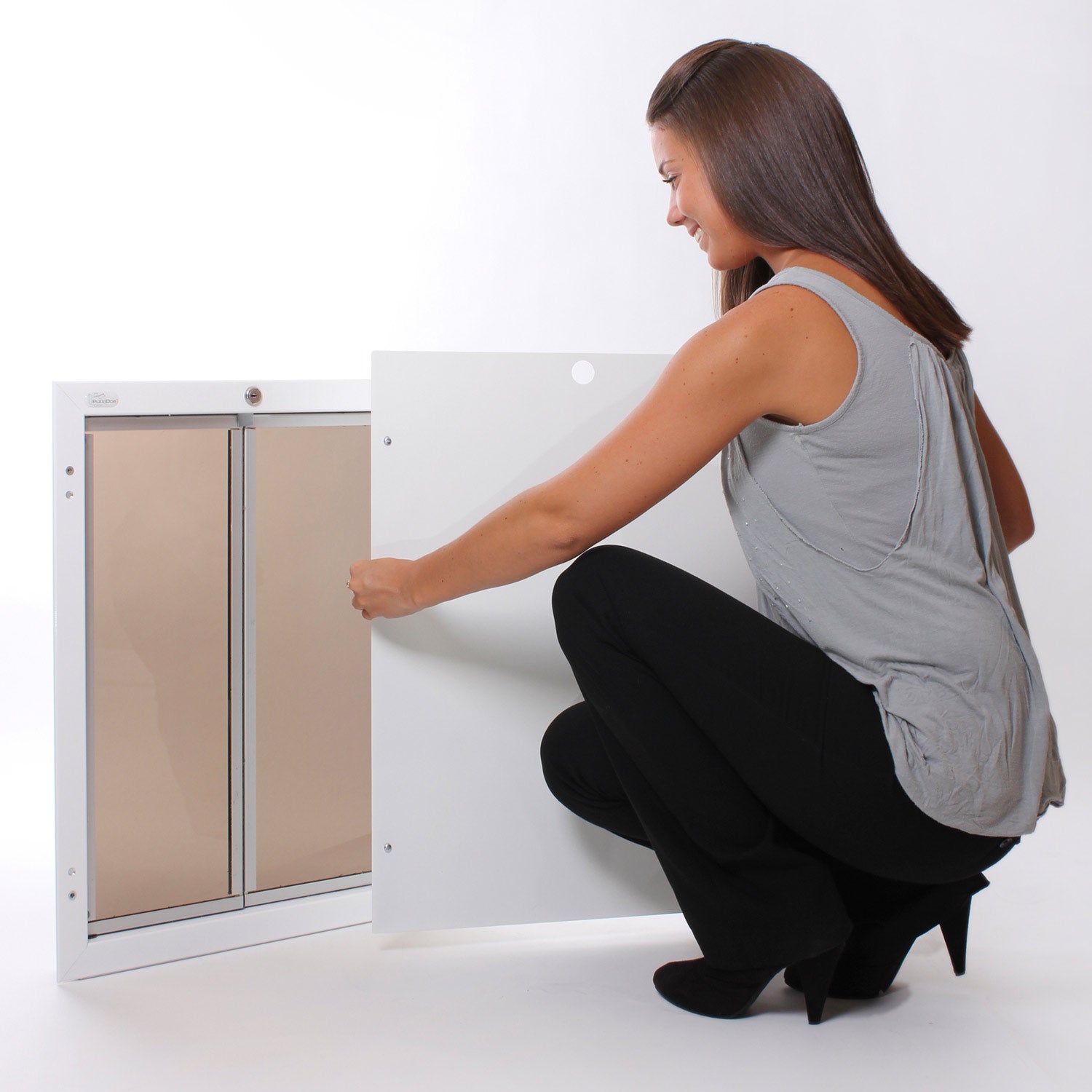 PlexiDor Insulated Door Mount Dog Door with Shatter‑Resistant Panels