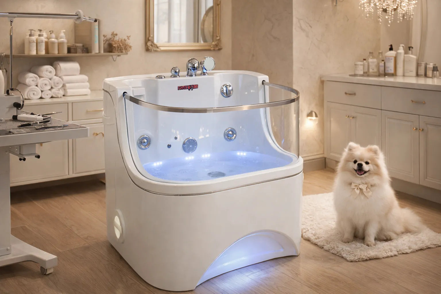 Professional Dog Spa Bathtub with LED Light Therapy and Air‑Bubble Bath System