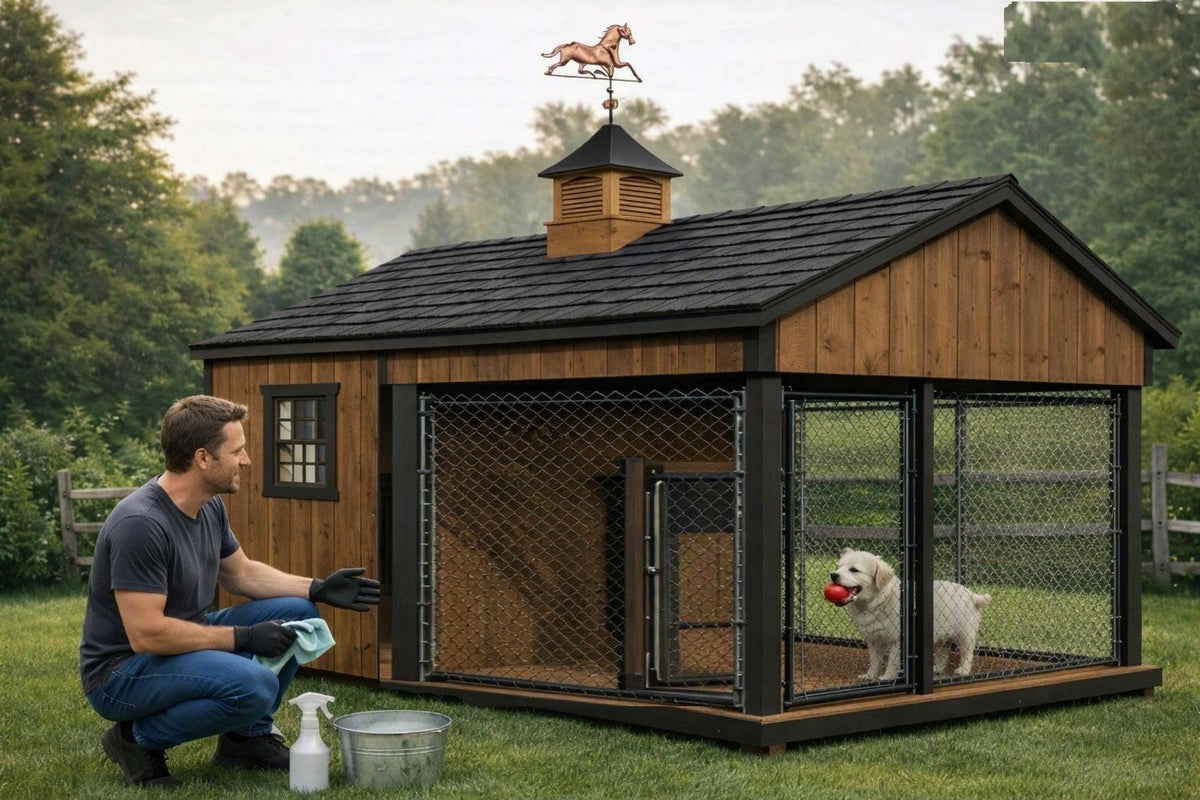 Cleaning a doghouse