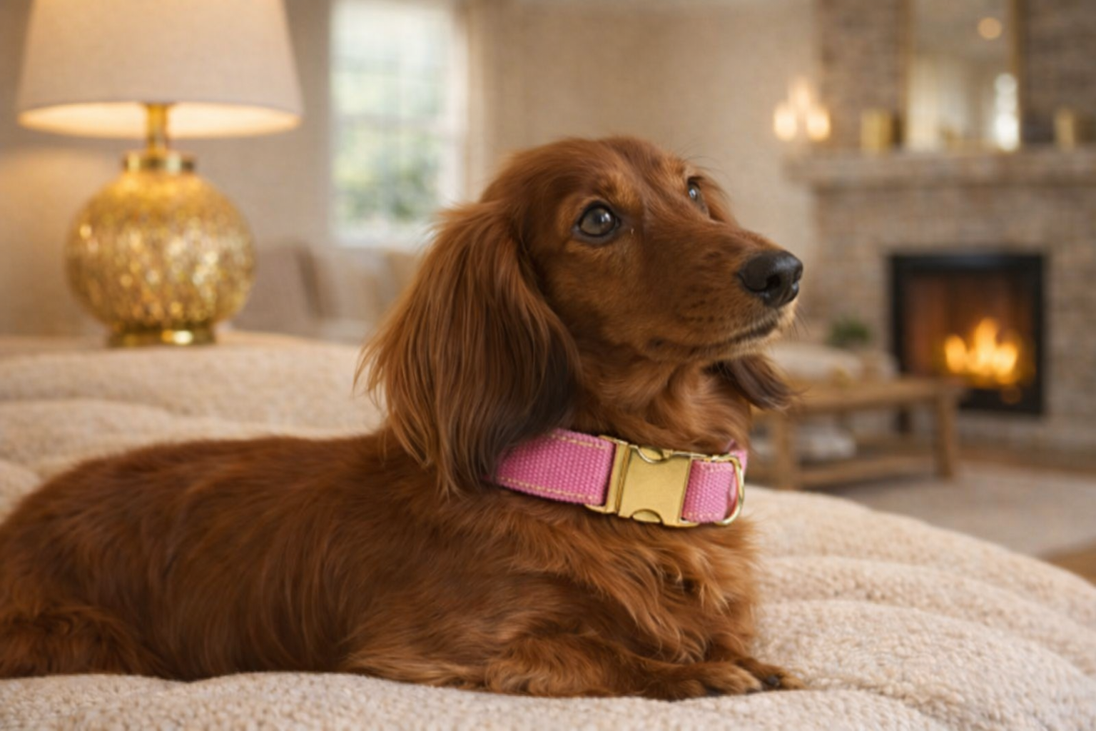 Bernese Mountain Dog wearing the Durango animal‑print collar 