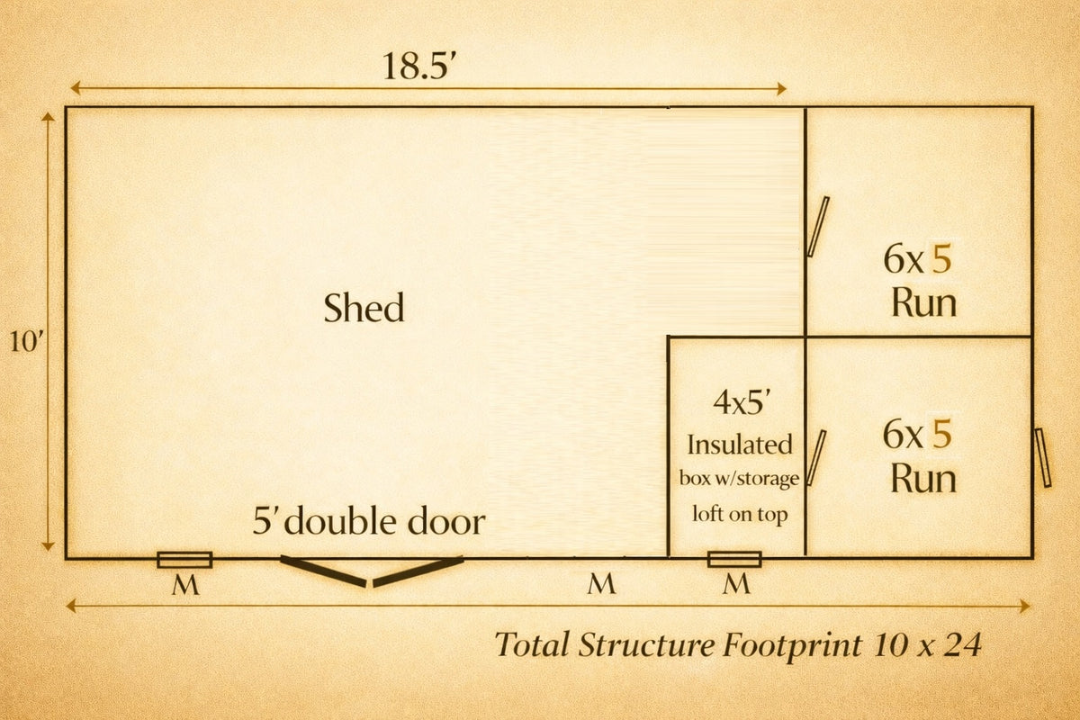 Executive Estate Insulated Dog House and Kennel With Storage Room  10' x 24'