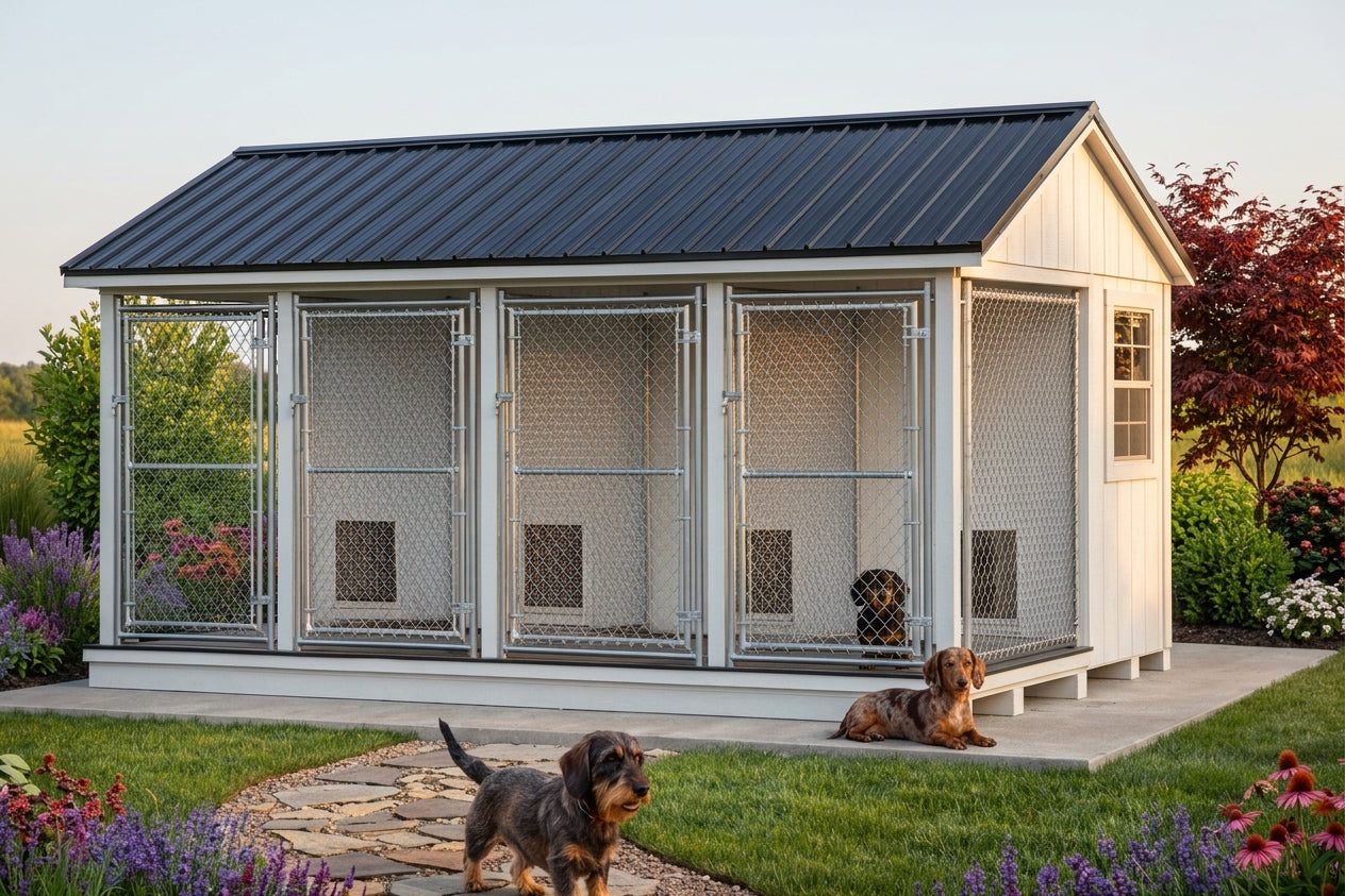 4 Run Premium Residential Grade Outdoor Kennel - 10' x 16'