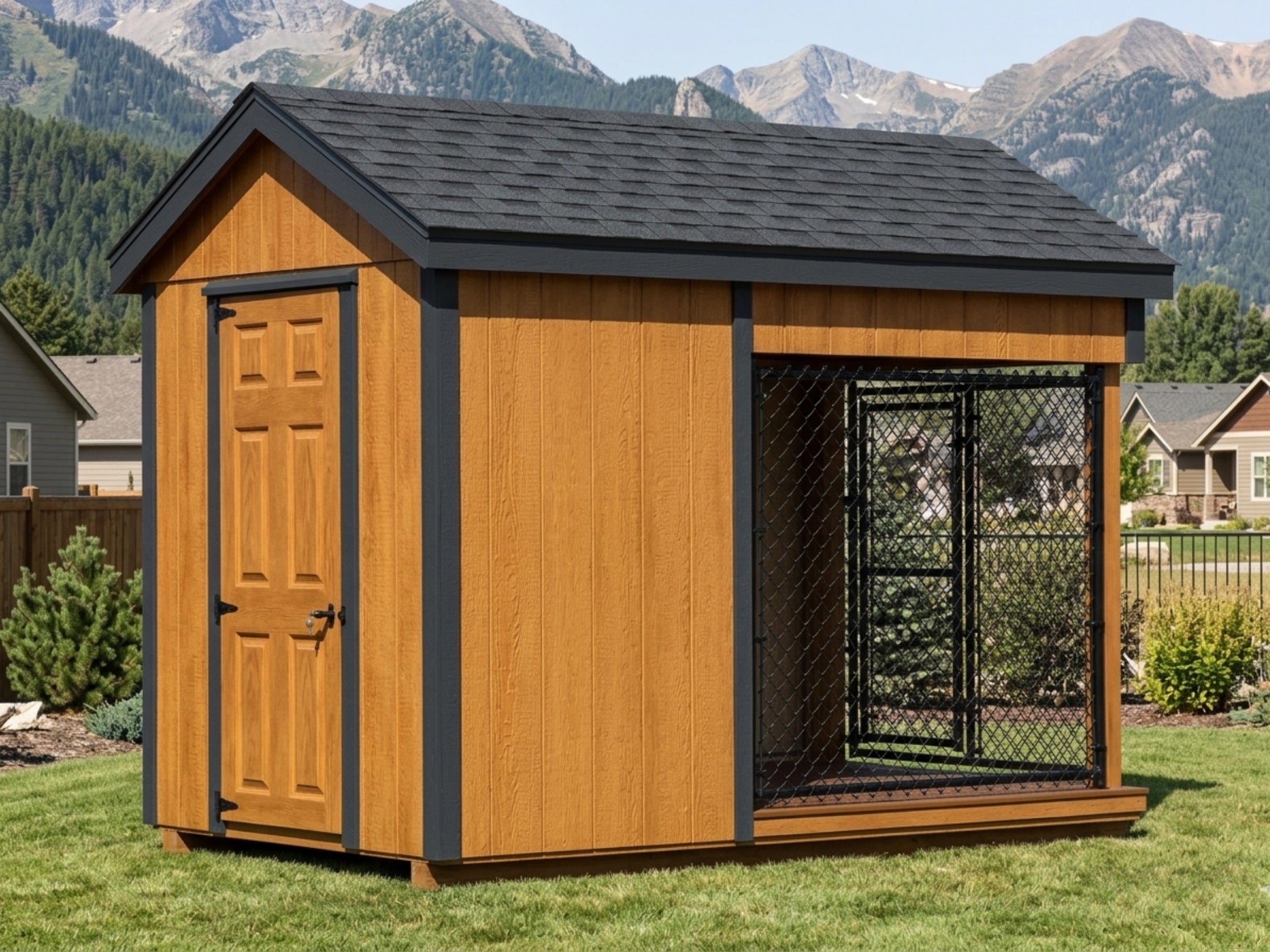 Luxury Insulated Outdoor Dog Kennel — Executive Estate 6' x 10'