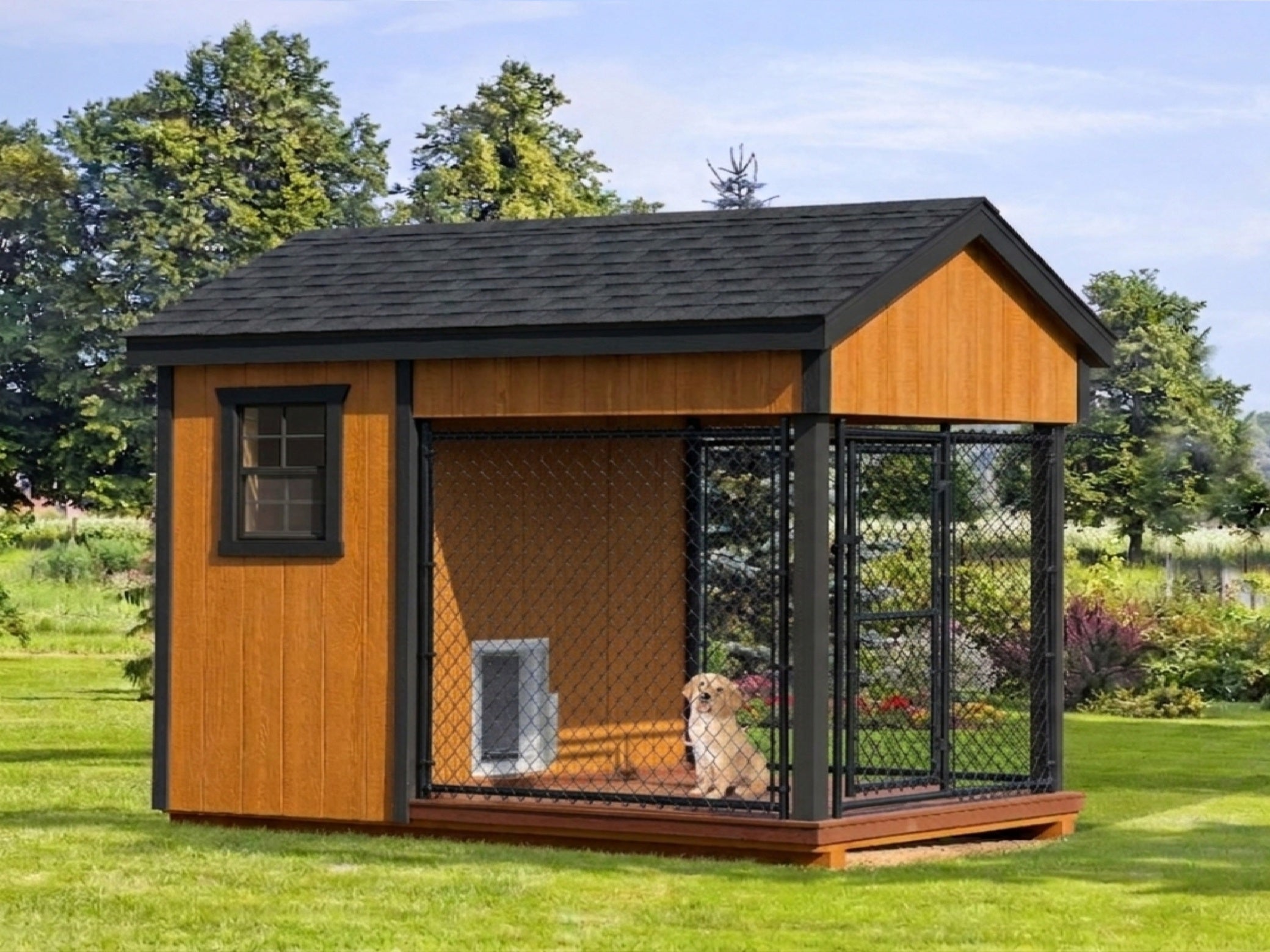 Luxury Insulated Outdoor Dog Kennel — Executive Estate 6' x 10'