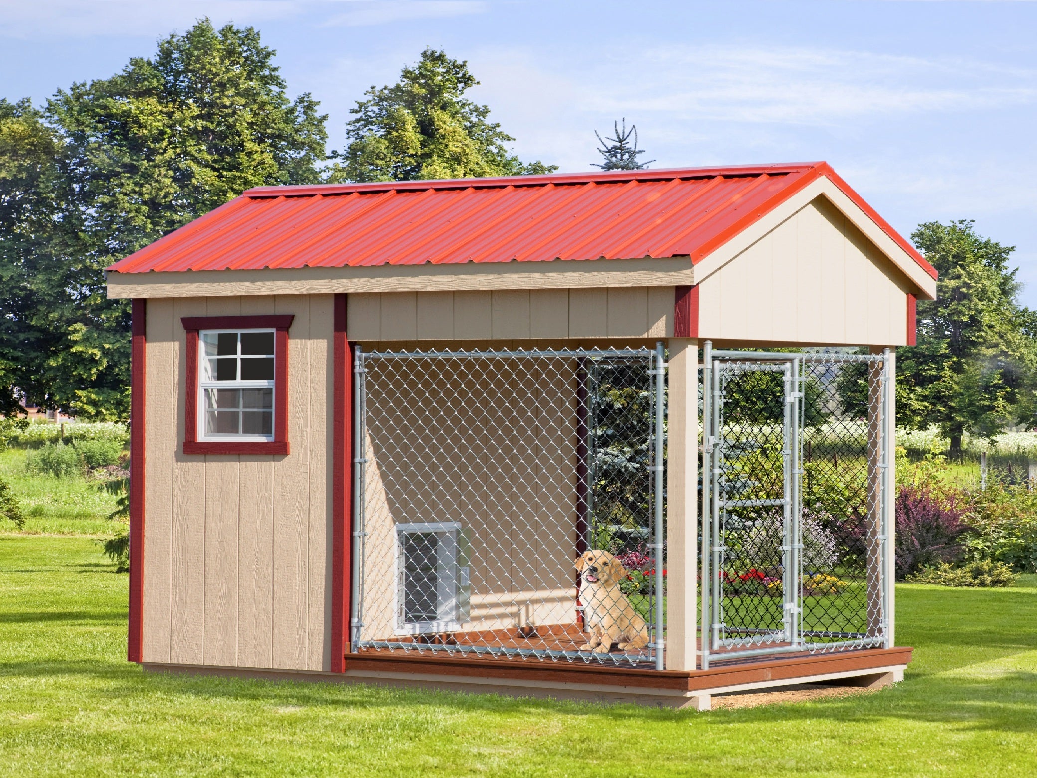 Luxury Insulated Outdoor Dog Kennel — Executive Estate 6' x 10'