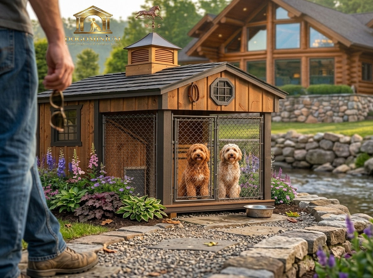 Luxury Insulated Outdoor Dog Kennel — Executive Estate 6' x 8'