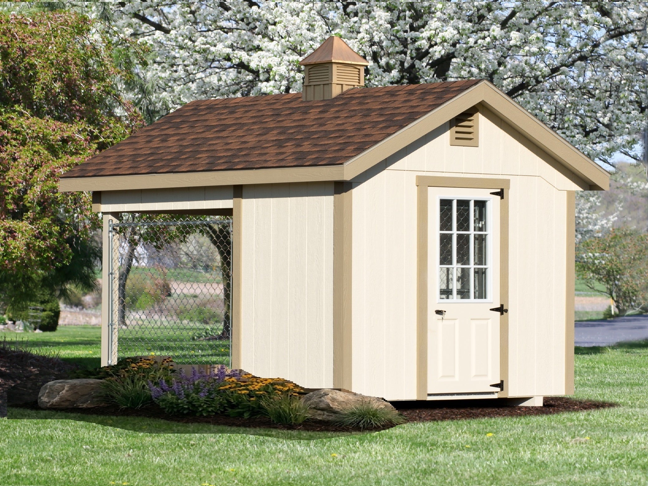 Luxury Insulated Outdoor Dog Kennel — Executive Estate 8' x 10'