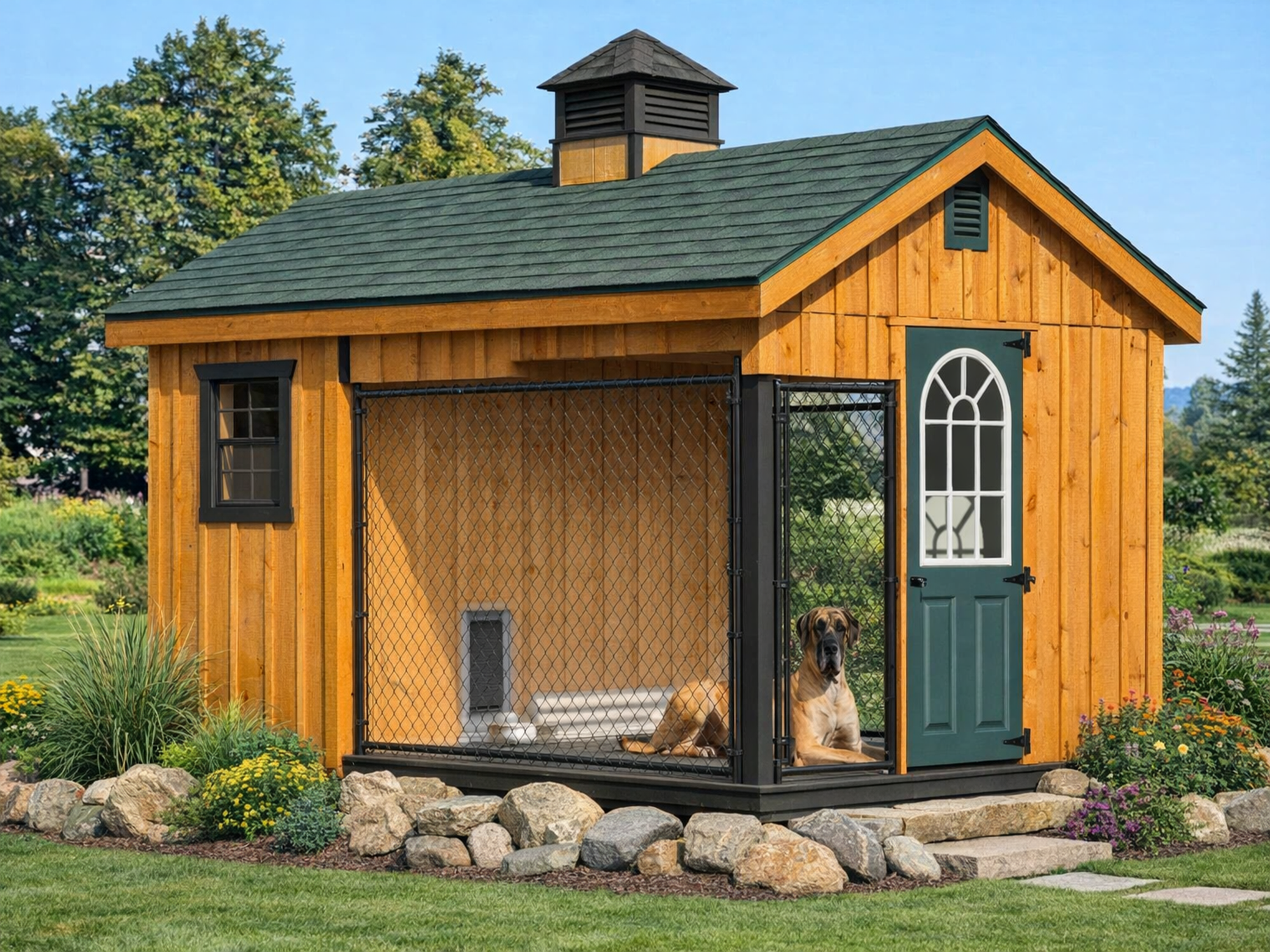 Luxury Insulated Outdoor Dog Kennel — Executive Estate 8' x 12'