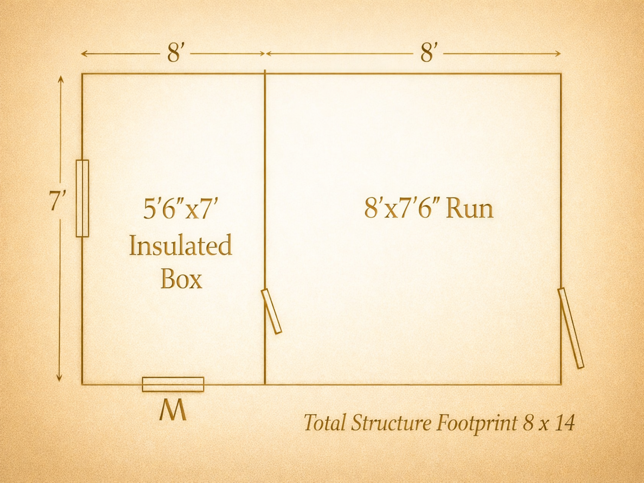 Luxury Insulated Outdoor Dog Kennel — Executive Estate 8' x 14' - Single Run