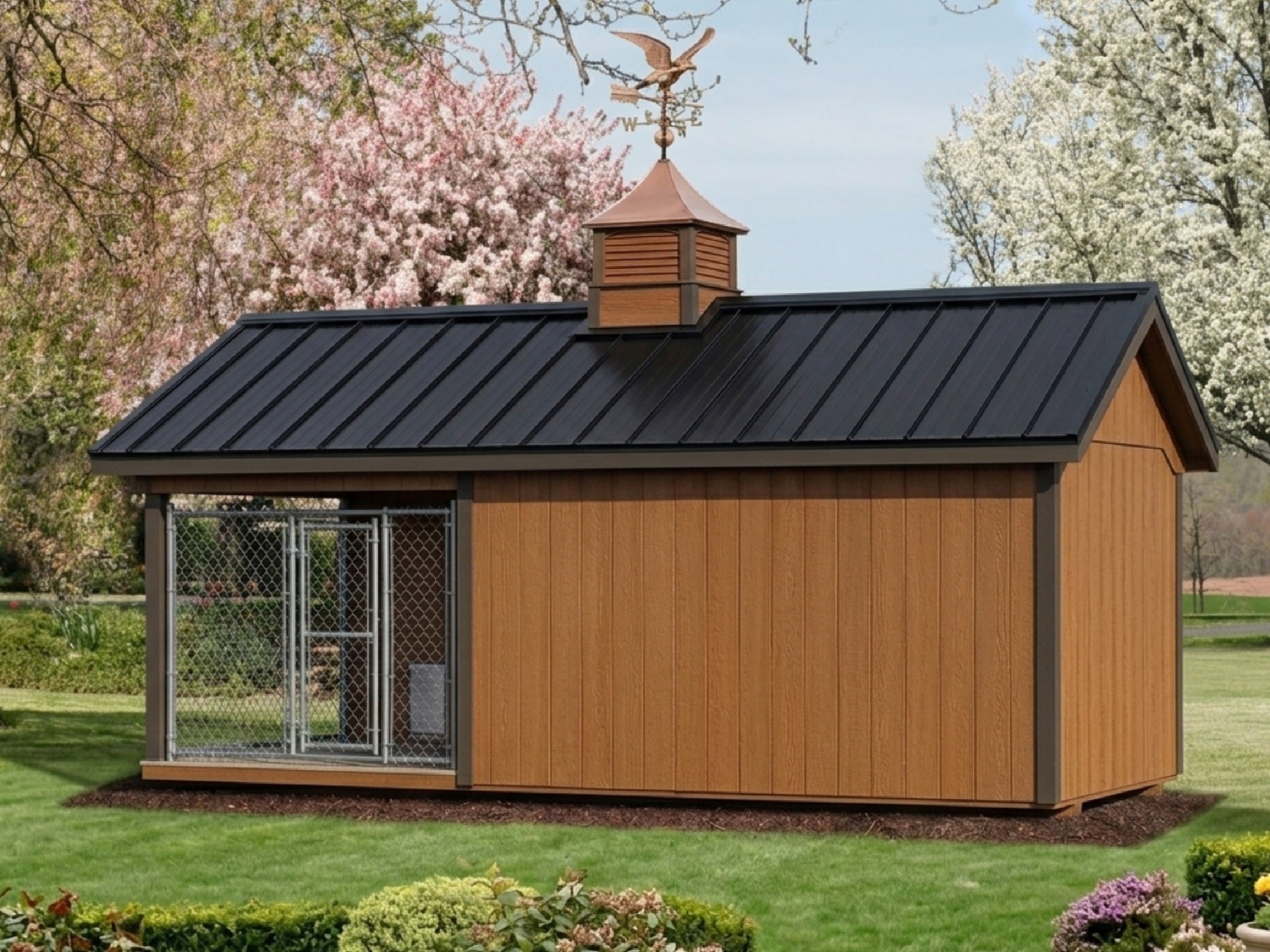 Executive Luxury Insulated Dog House and Kennel With Storage Room  8' x 20'