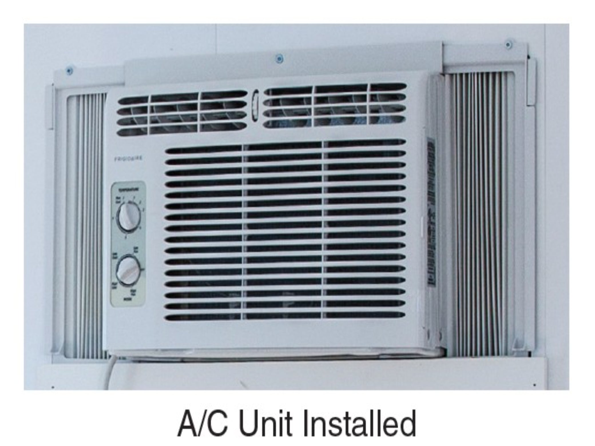 Window air conditioner unit with control panel on a white background for Executive Estate Dog Kennel