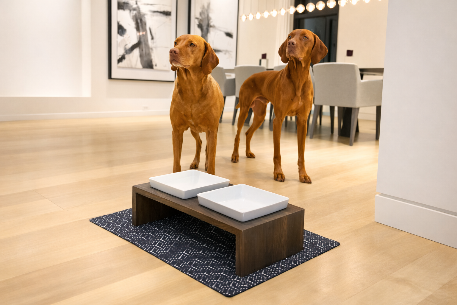 Artisan Feeder Double — Luxury Elevated Dog Bowl Furniture