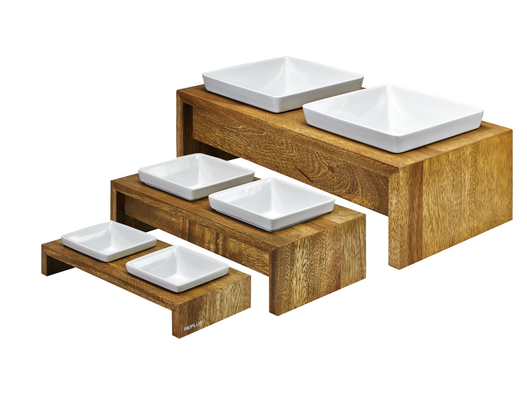 Luxury Wood Artisan Elevated Feeder Bowl