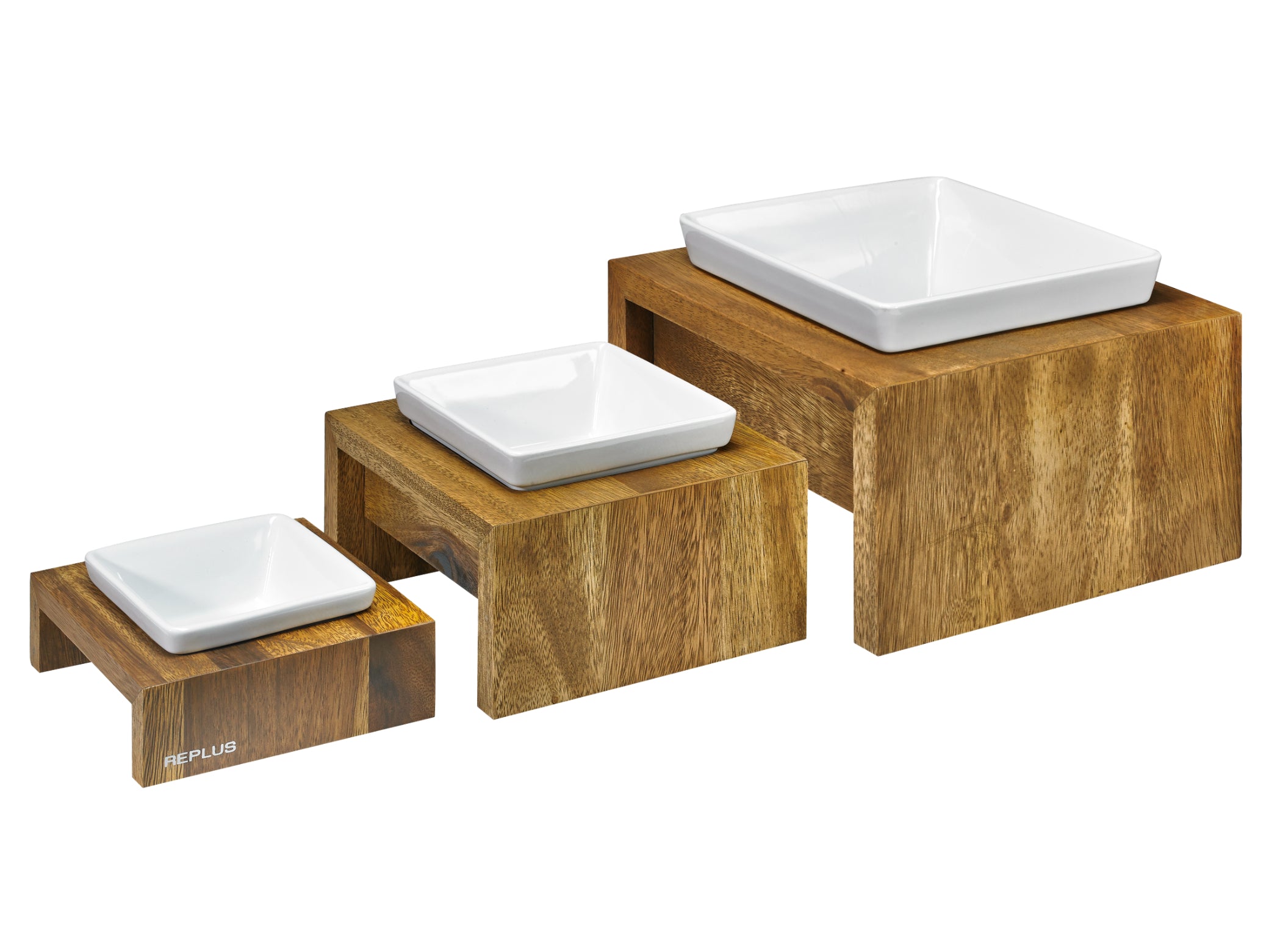 Luxury Wood Artisan Elevated Feeder Bowl