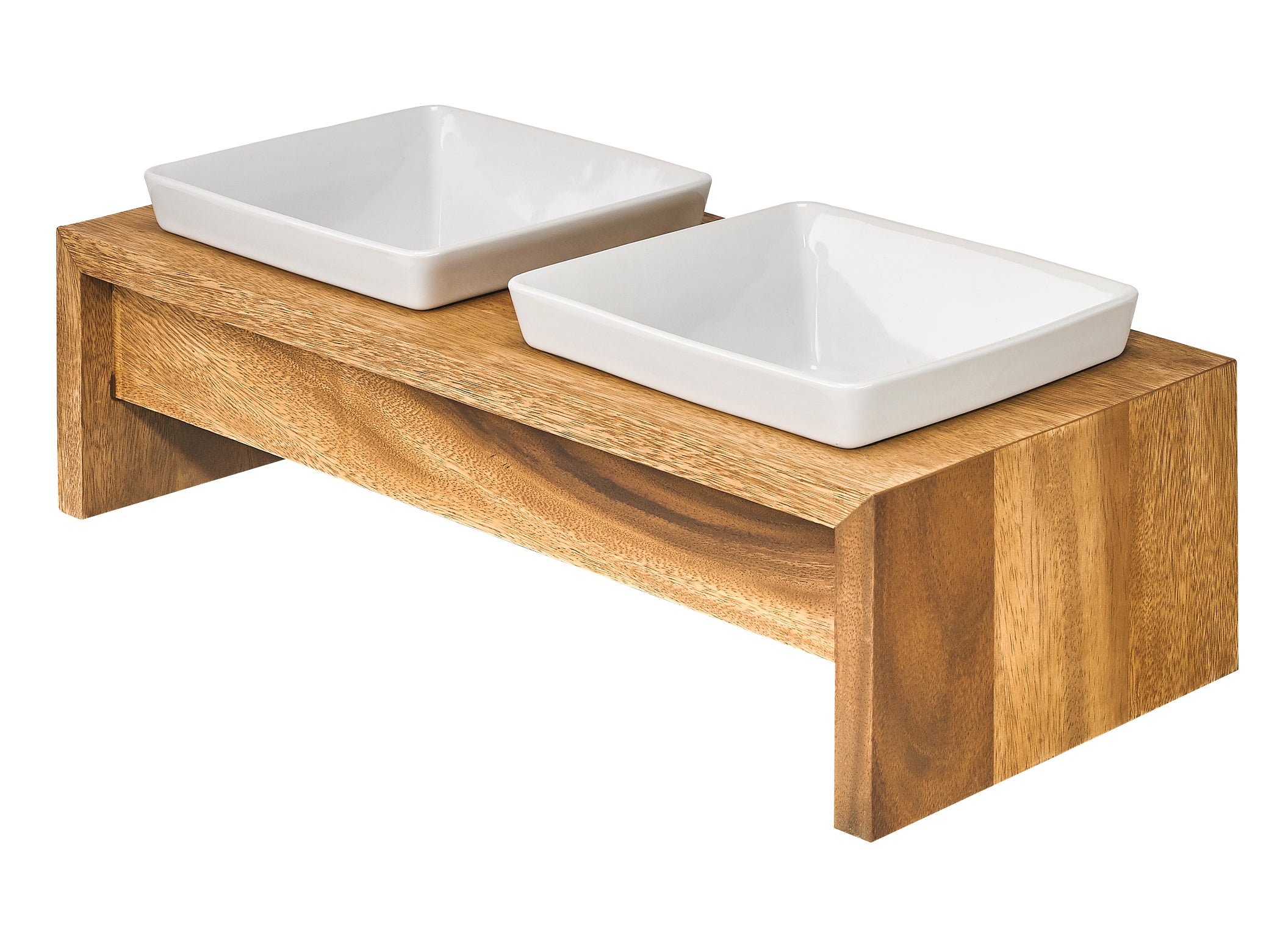 Luxury Wood Artisan Elevated Feeder Bowl