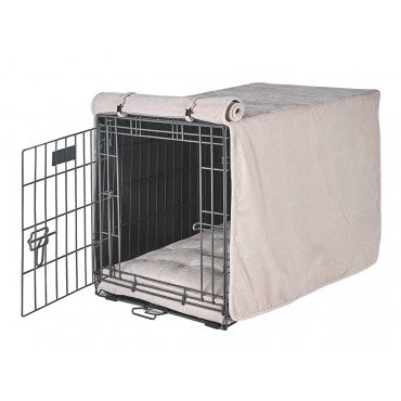 Designer Wire Crate Cover with Luxury Orthopedic Mattress Combo