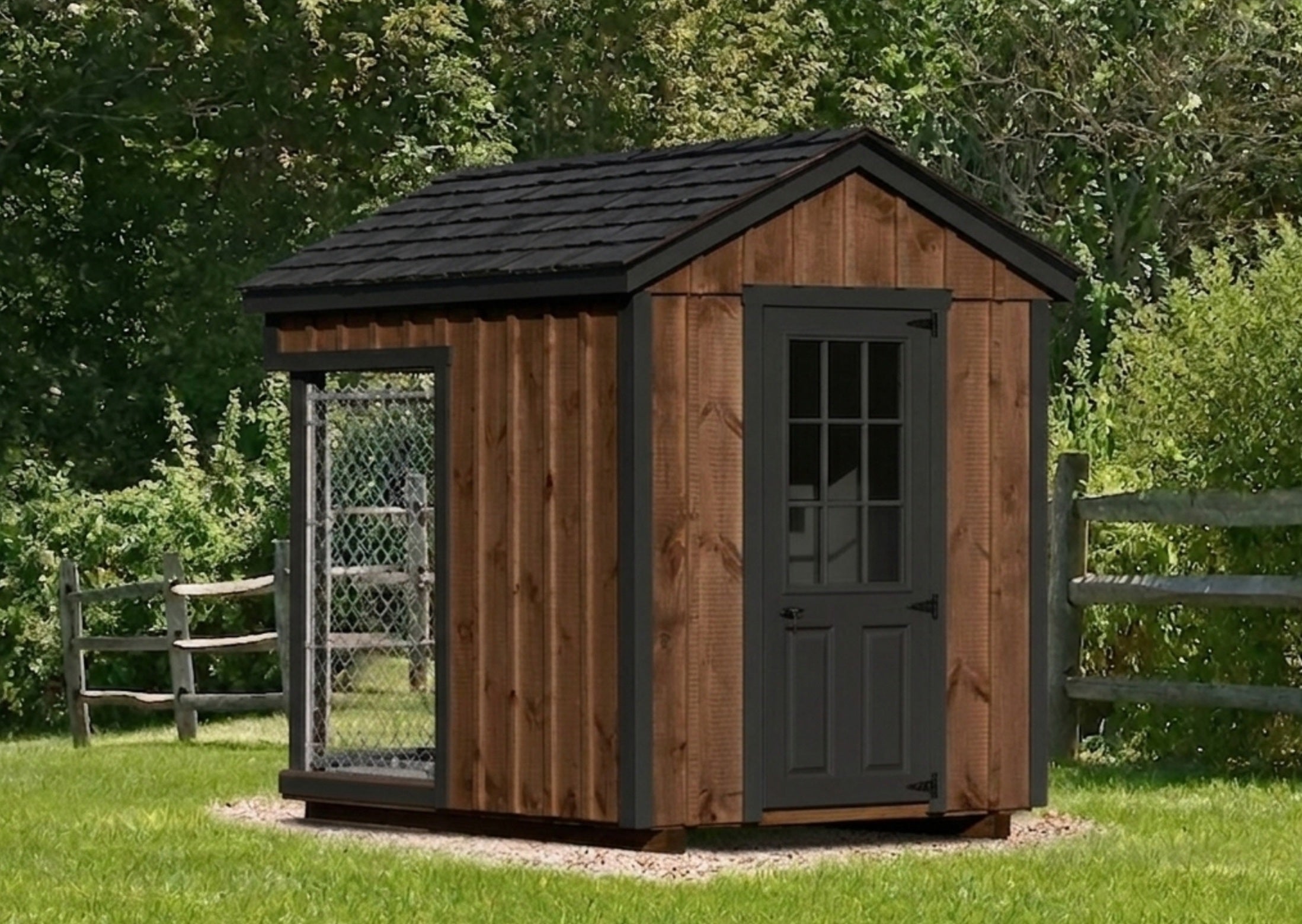 Luxury Insulated Outdoor Dog Kennel — Executive Estate 6' x 8'