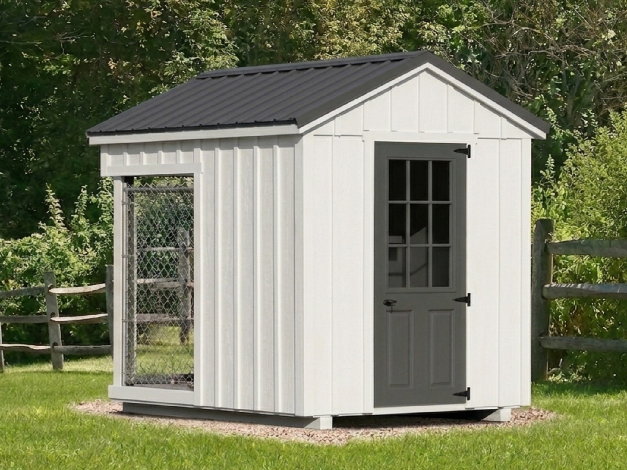 Luxury Insulated Outdoor Dog Kennel — Executive Estate 6' x 8'
