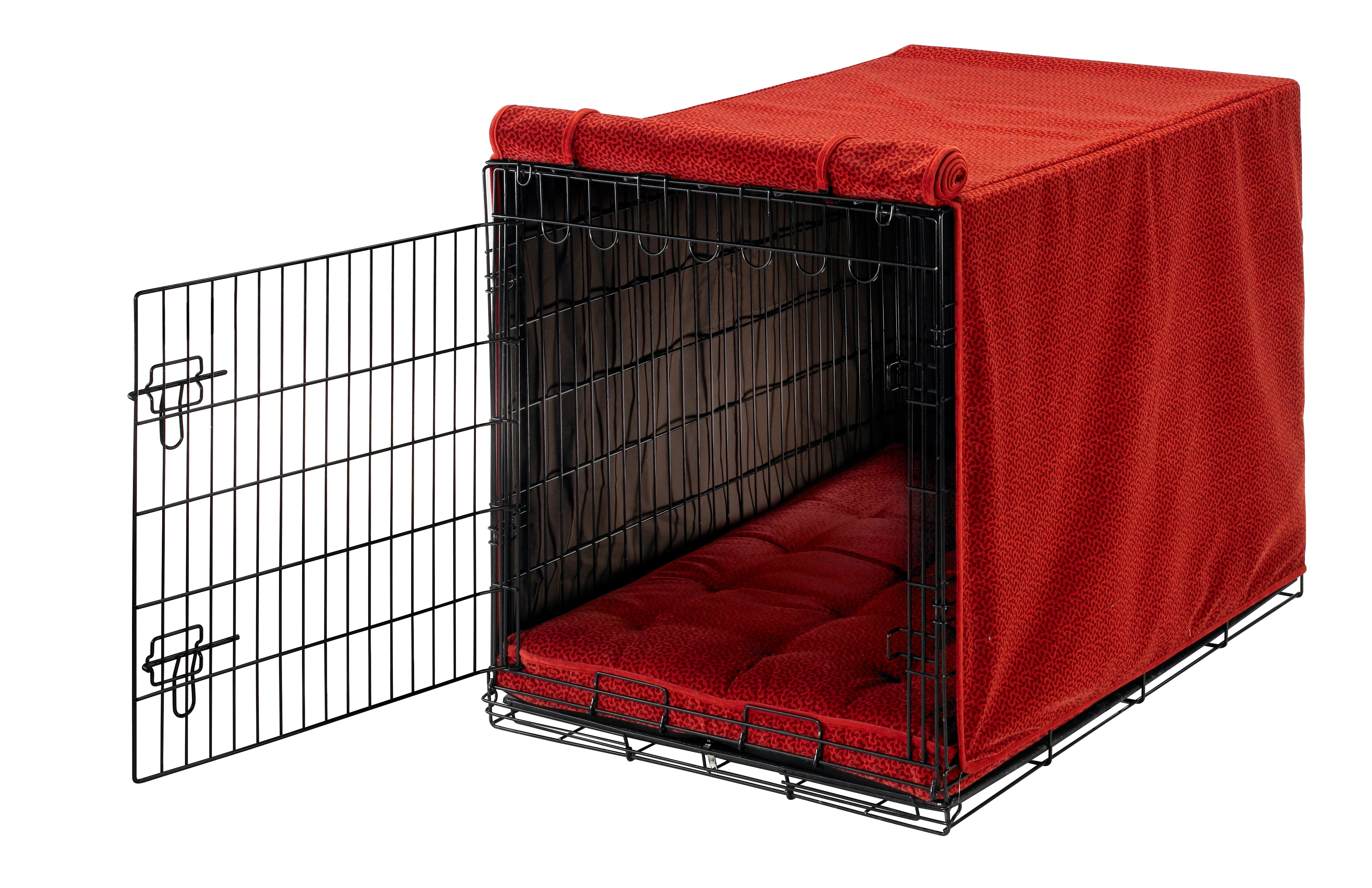 Designer Wire Crate Cover with Luxury Orthopedic Mattress Combo