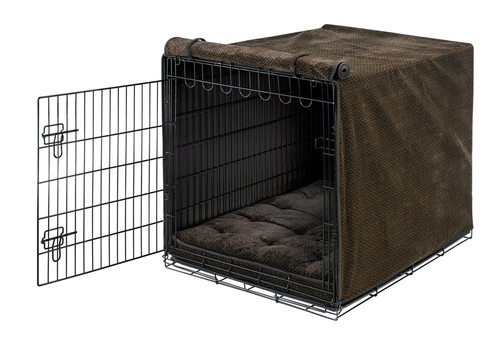 Designer Wire Crate Cover with Luxury Orthopedic Mattress Combo