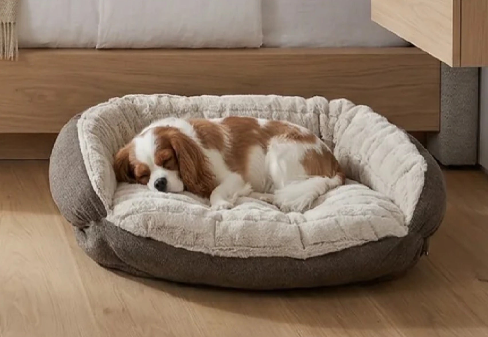 Crescent Bed – Luxury Reversible Bolster Dog Bed for Curlers & Cuddlers
