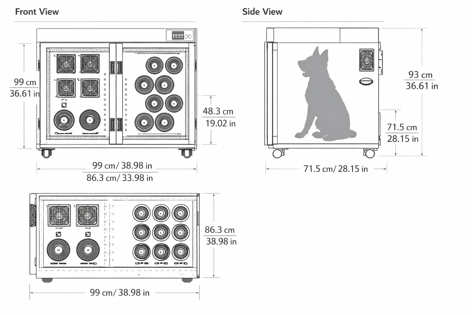 Professional Pet Drying Room with Infrared LED, Ionizer and Oxygen Therapy