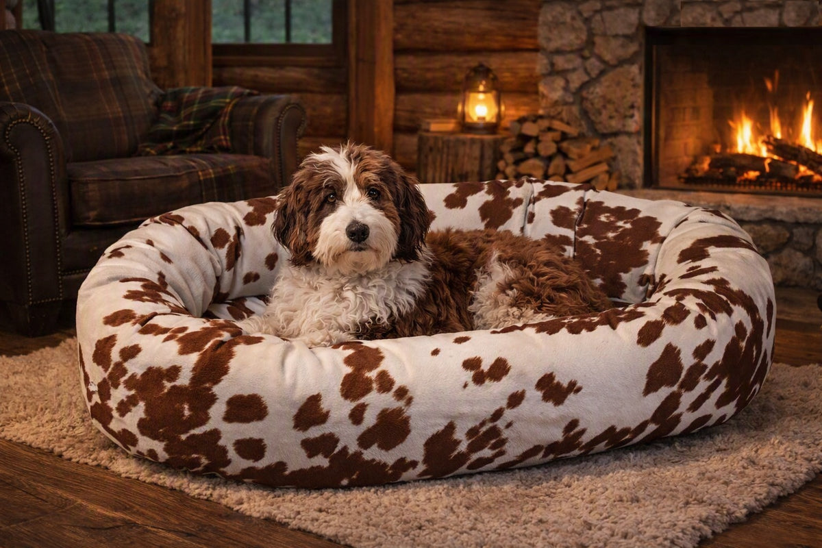 Luxury Donut Dog Bed - Animal Print Inspired
