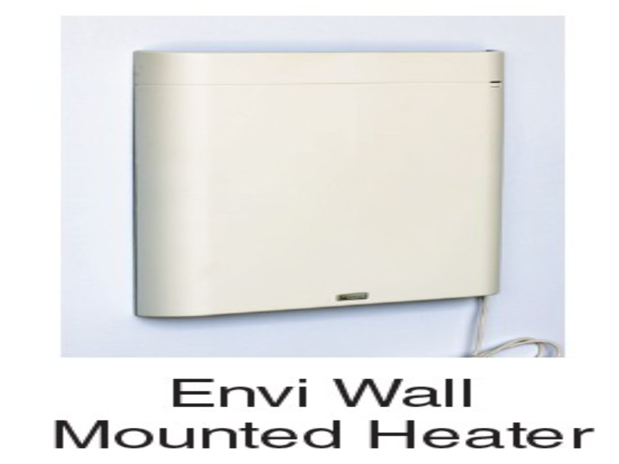 Beige wall-mounted heater with 'Envi Wall Mounted Heater' text on a light blue background or the Executive Estate Dog Kennel