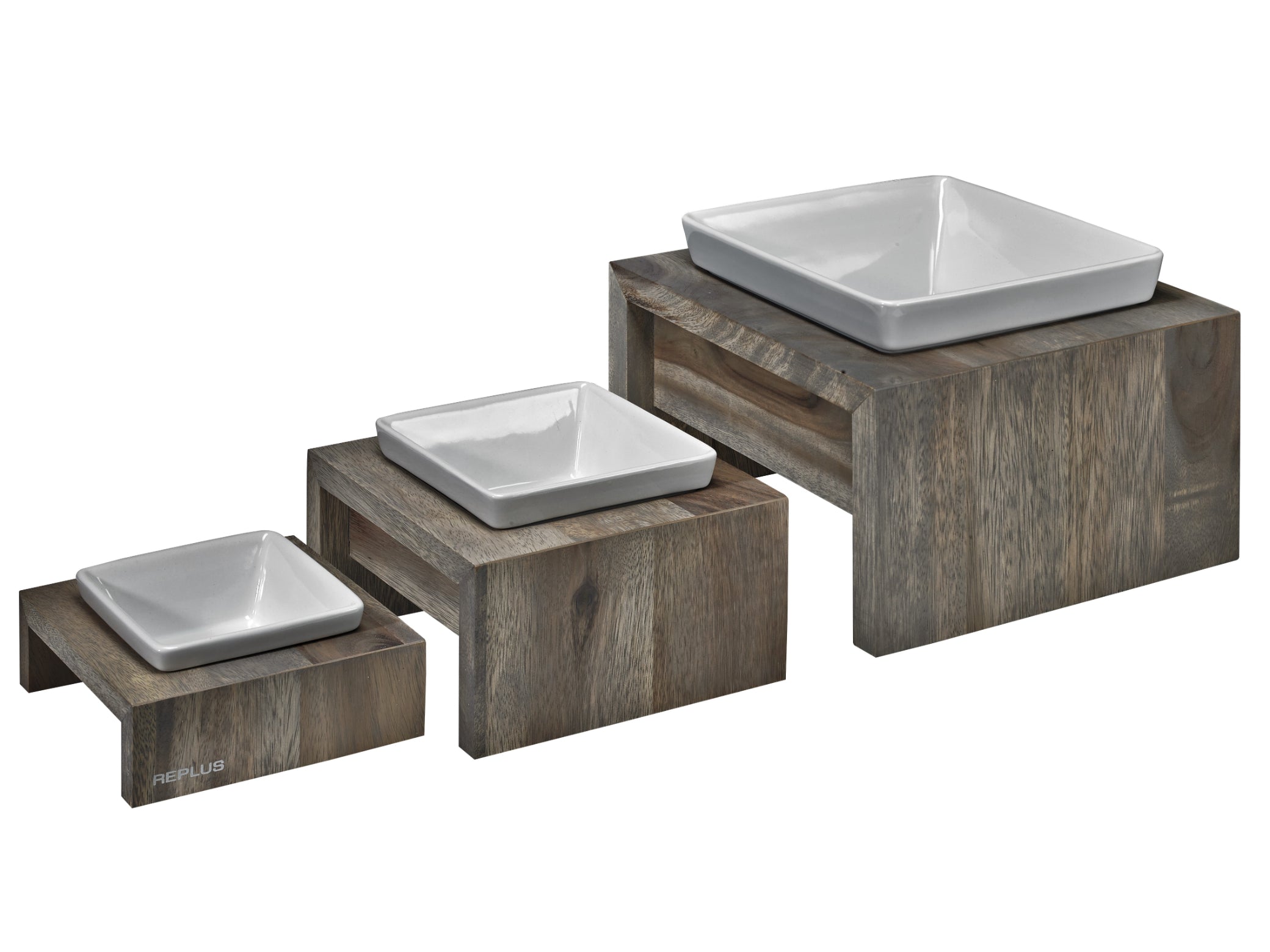 Luxury Wood Artisan Elevated Feeder Bowl