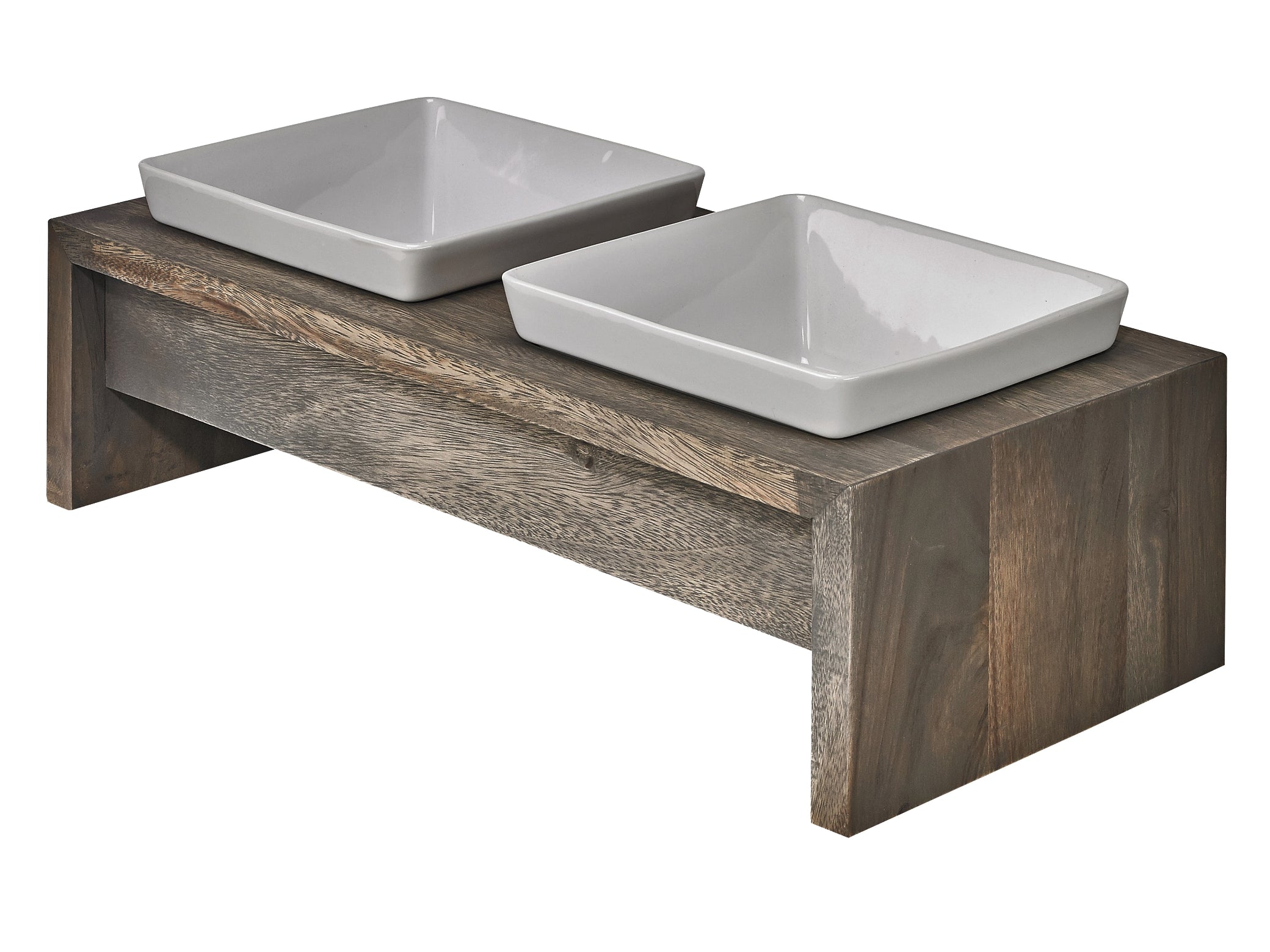 Luxury Wood Artisan Elevated Feeder Bowl