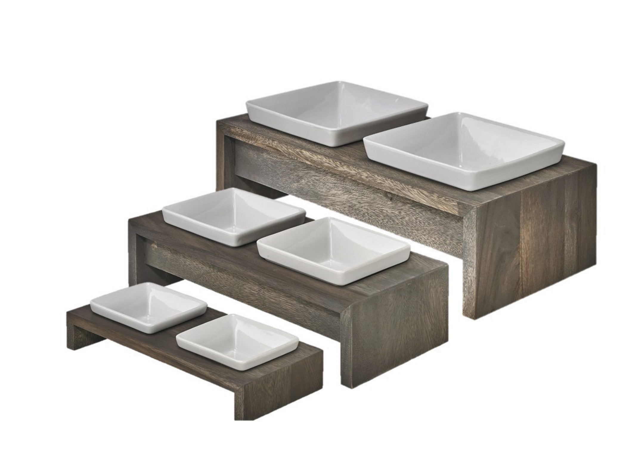 Luxury Wood Artisan Elevated Feeder Bowl