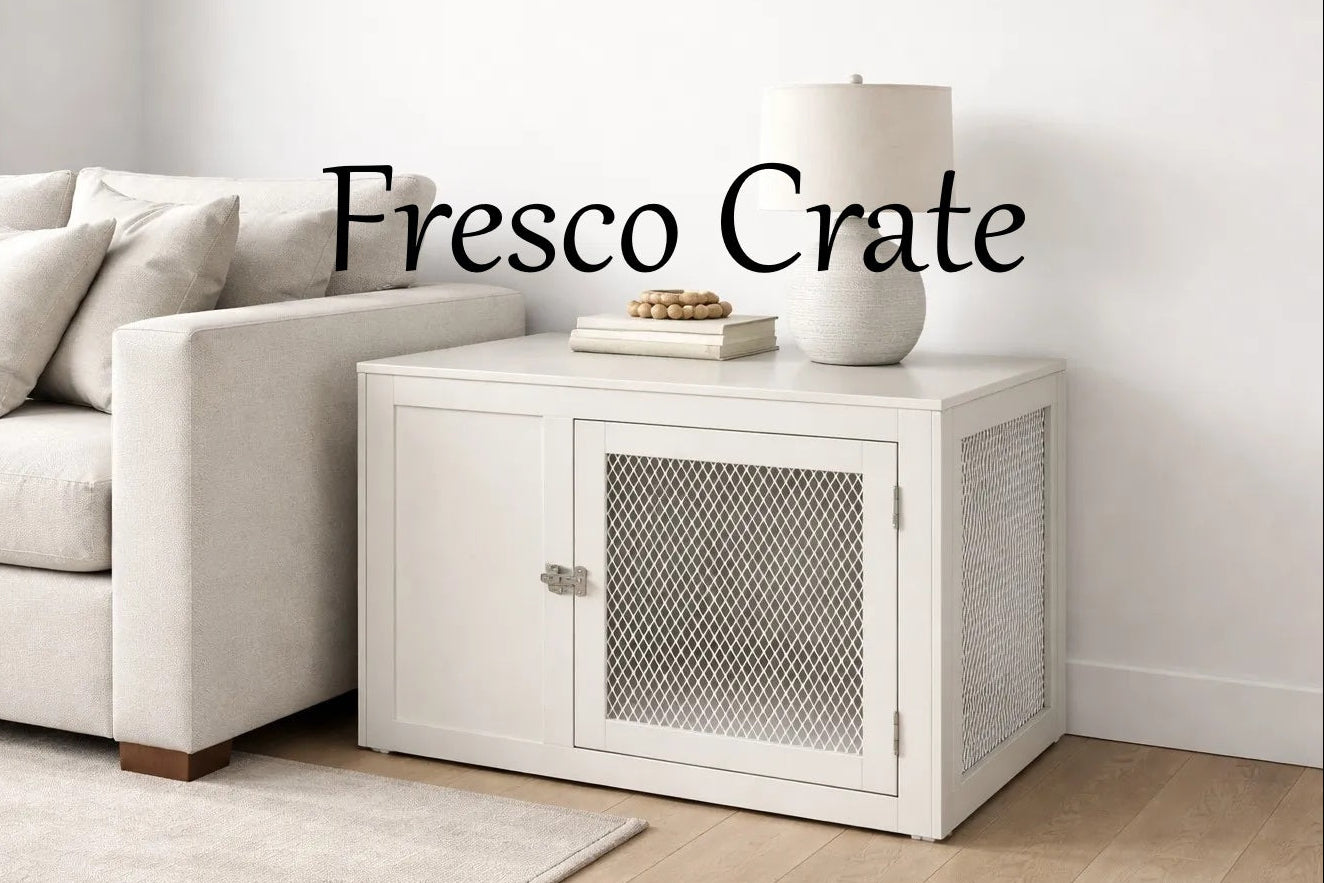 Fresco Cream Side Table and Dog Crate