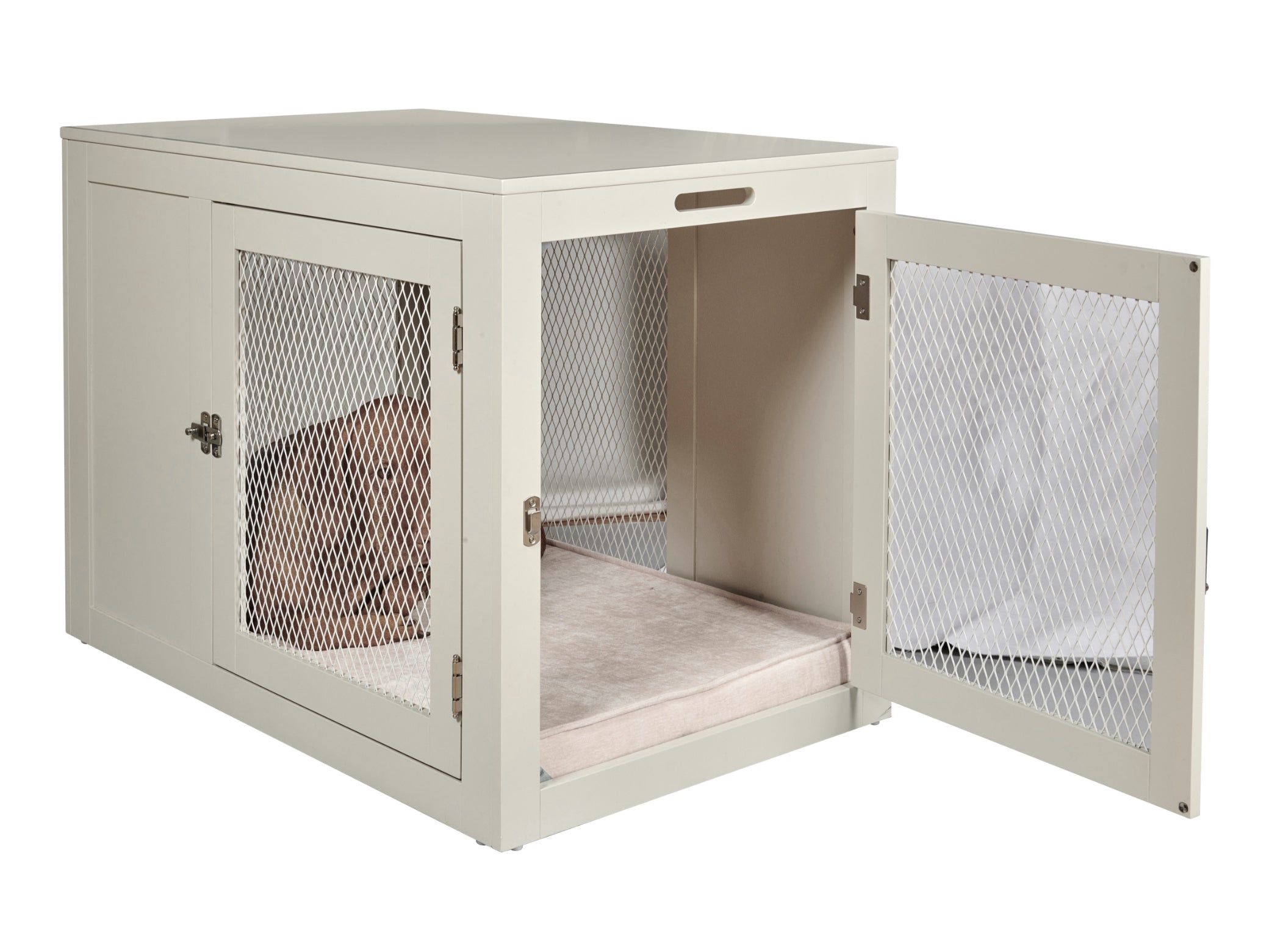 Fresco Luxury Side Table Crate with Padded Mat and Matching Bowls