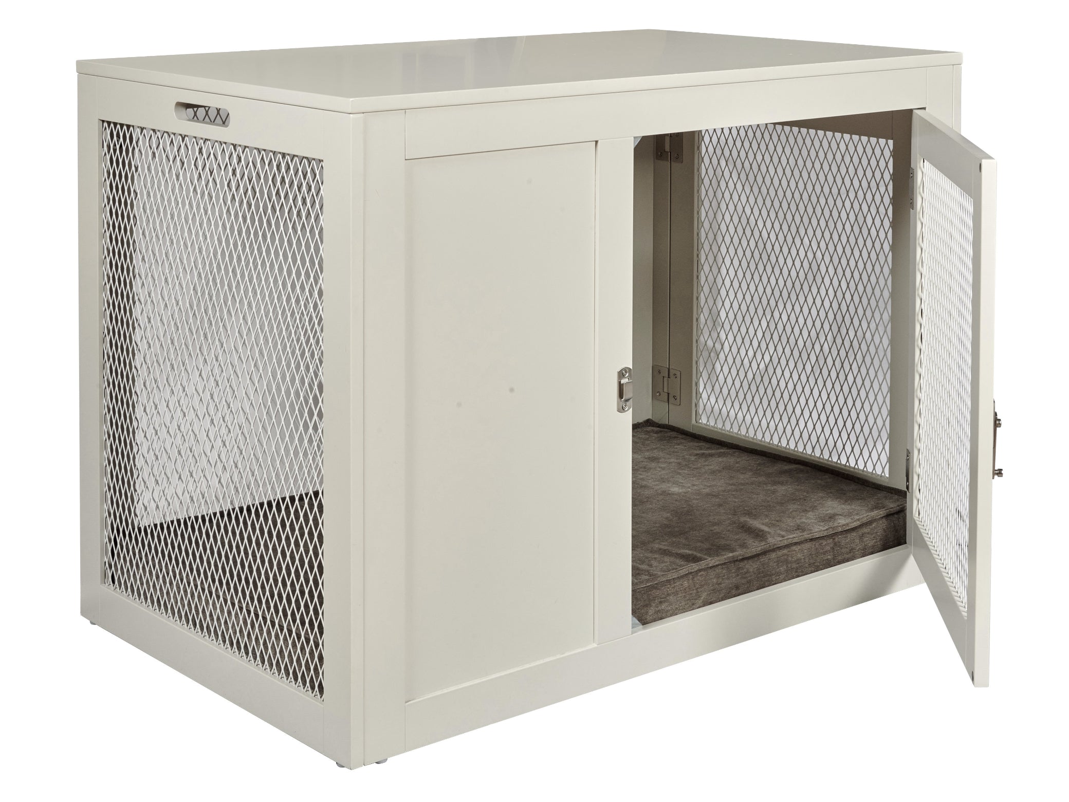 Fresco Luxury Side Table Crate with Custom Size Padded Mat and Matching Bowels
