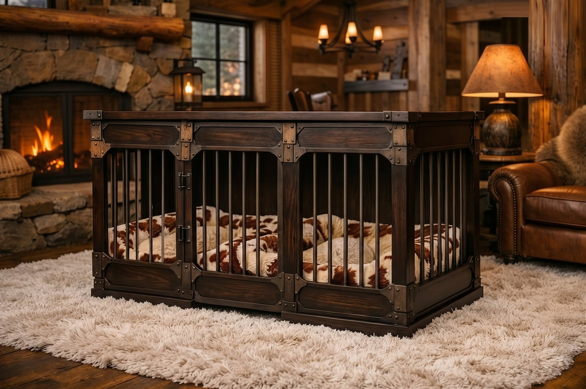 Dogominium Tahoe Estate Luxury Dog Crate Heirloom Hutch