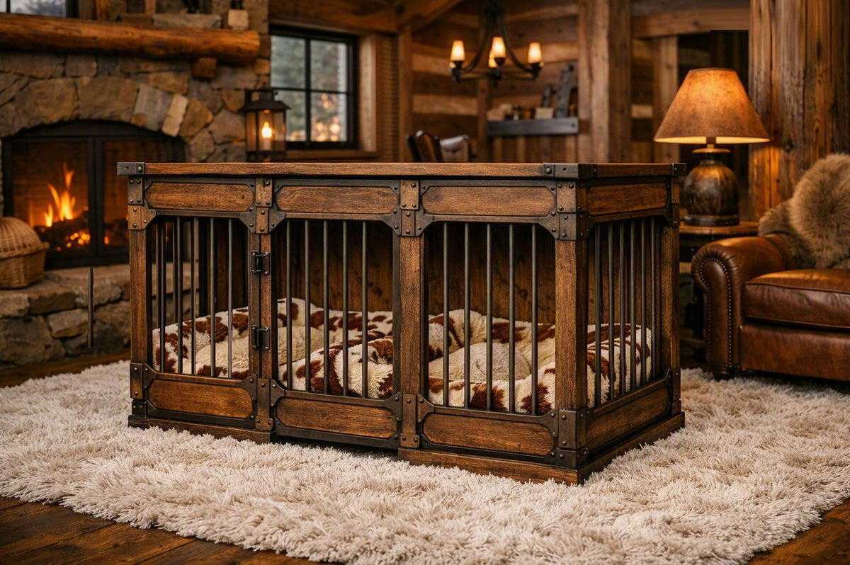 Dogominium Tahoe Estate Luxury Dog Crate Heirloom Hutch